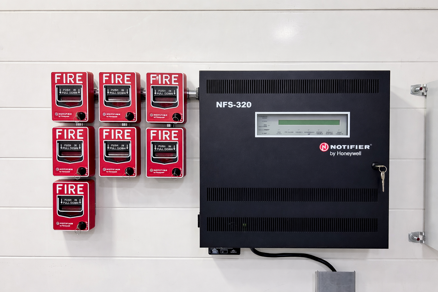 Sistema de detección de incendios con pulsadores manuales para activación de supresión por diluvio, espuma, gas inerte, agente limpio, victaulic vortex, etc. 