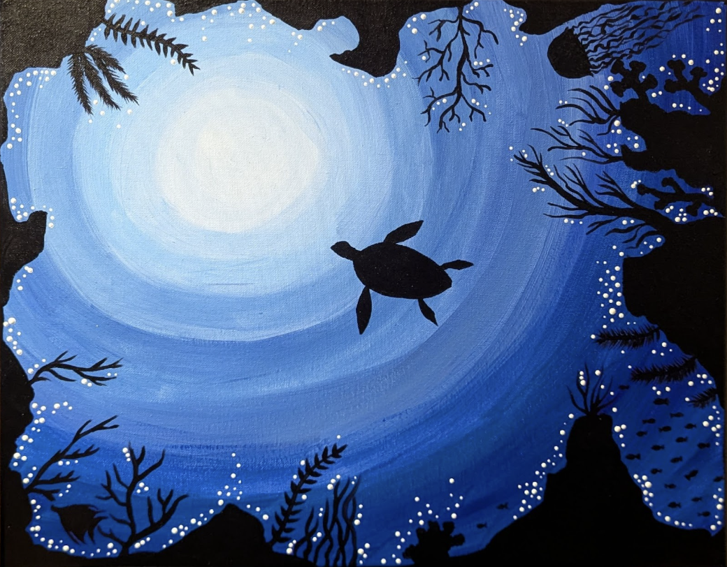 Mystical Sea Turtle Rooftop Paint Night & Salt Cave Experience
