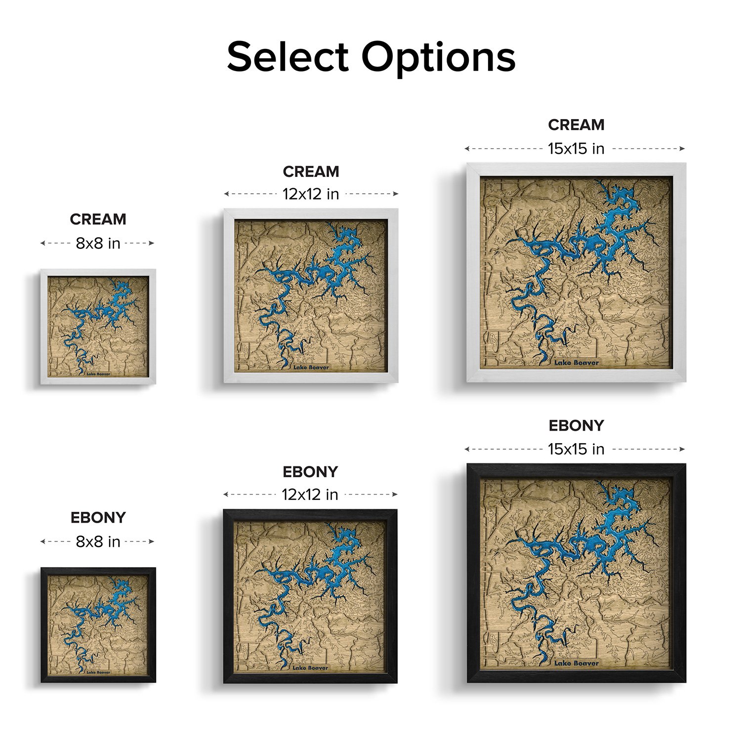 Beaver Lake Map 3D Wooden Gift