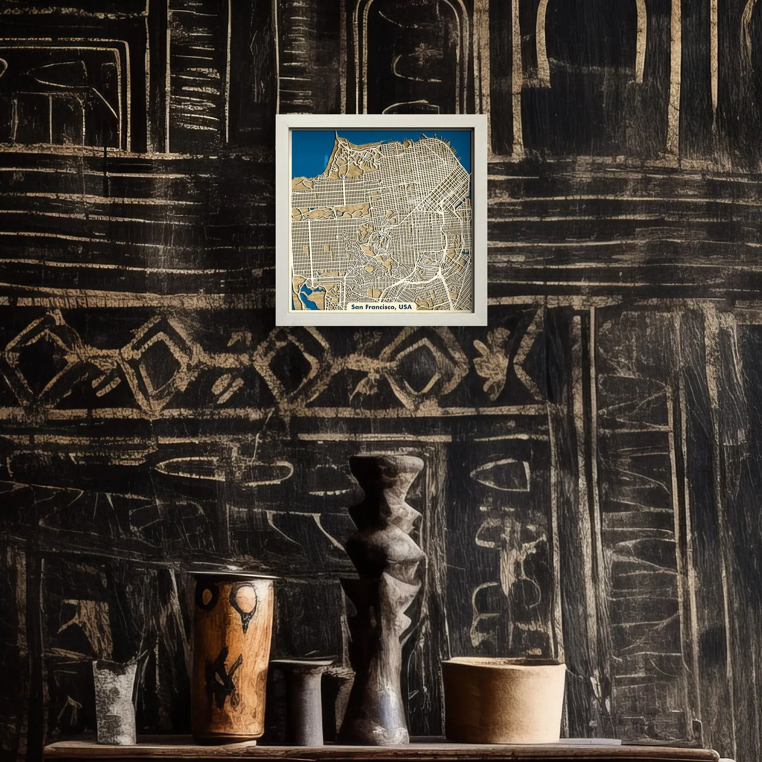 San Francisco USA Map 3D Wooden Gift
