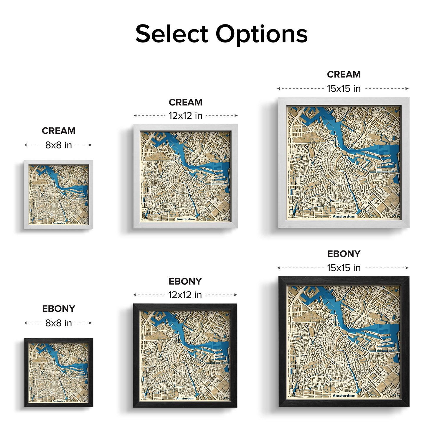 Amsterdam Map 3D Wooden Gift