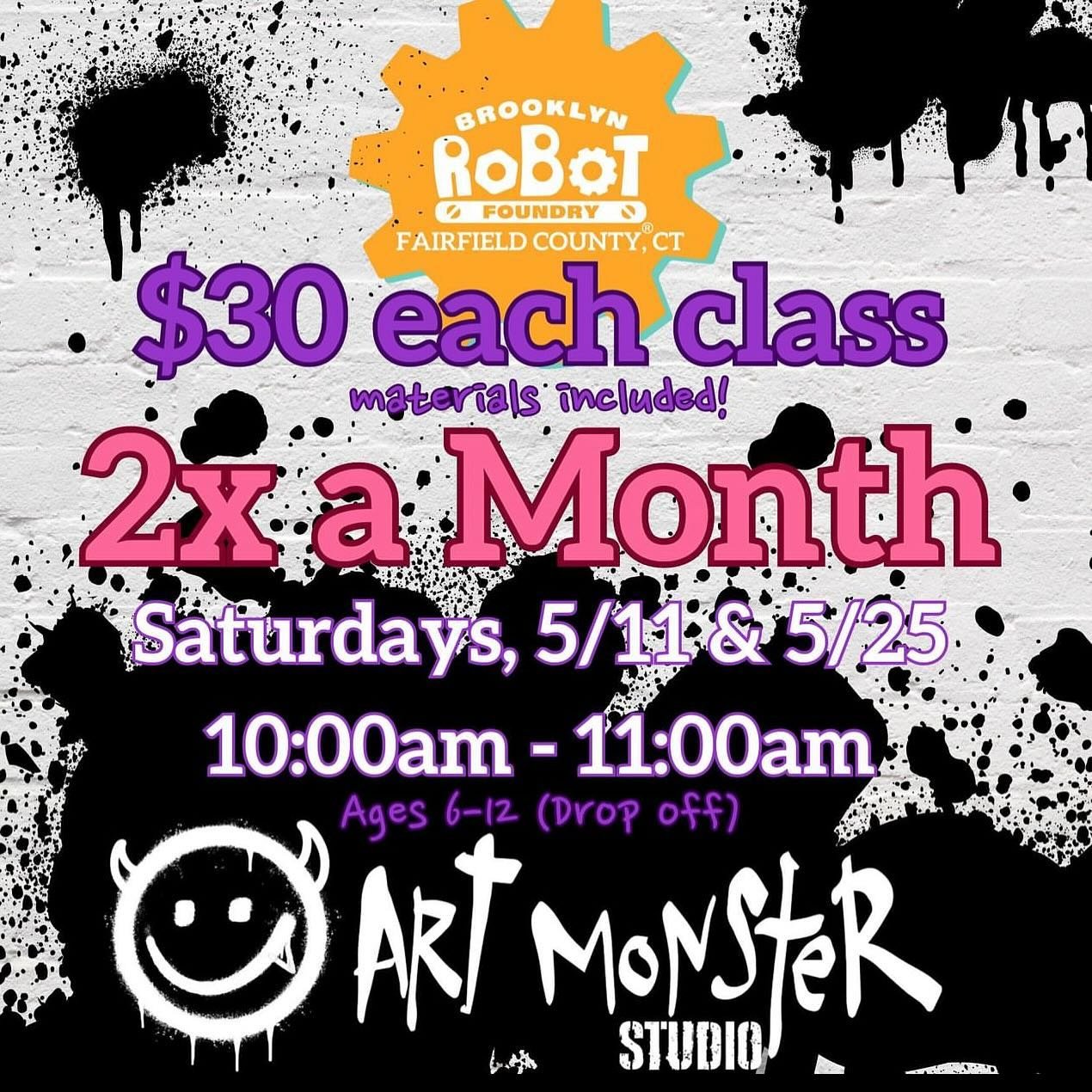 Let&rsquo;s go! Art Monster x @brooklynrobotfairfieldct workshop this Saturday!