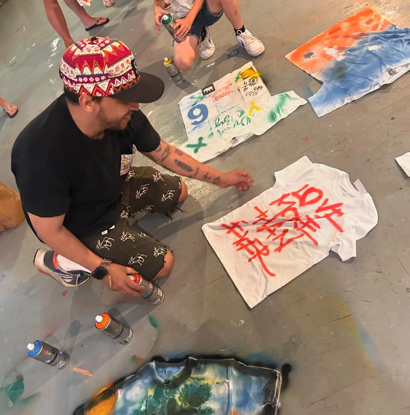Fun times at the studio this weekend! Love when people tag the walls, t-shirts and splatter box!