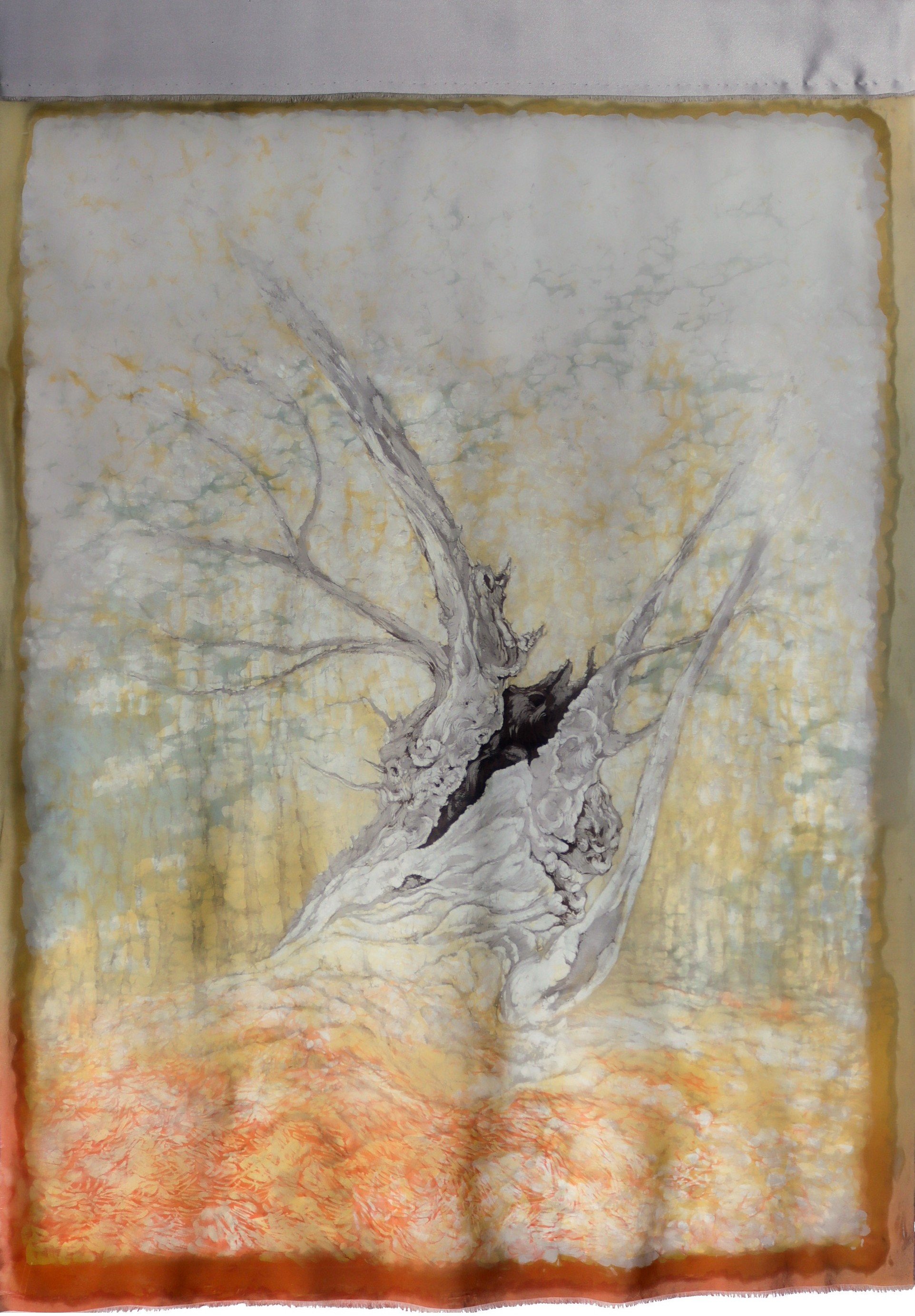 Aïeul 2 « la Brèche » 85cm x 120cm....................This fissure captivated me.  Leonard Cohen sings, “that’s how the light gets in”.
Here the universe comes out.  Tranquil, vast, dark; the receiving and the giving.