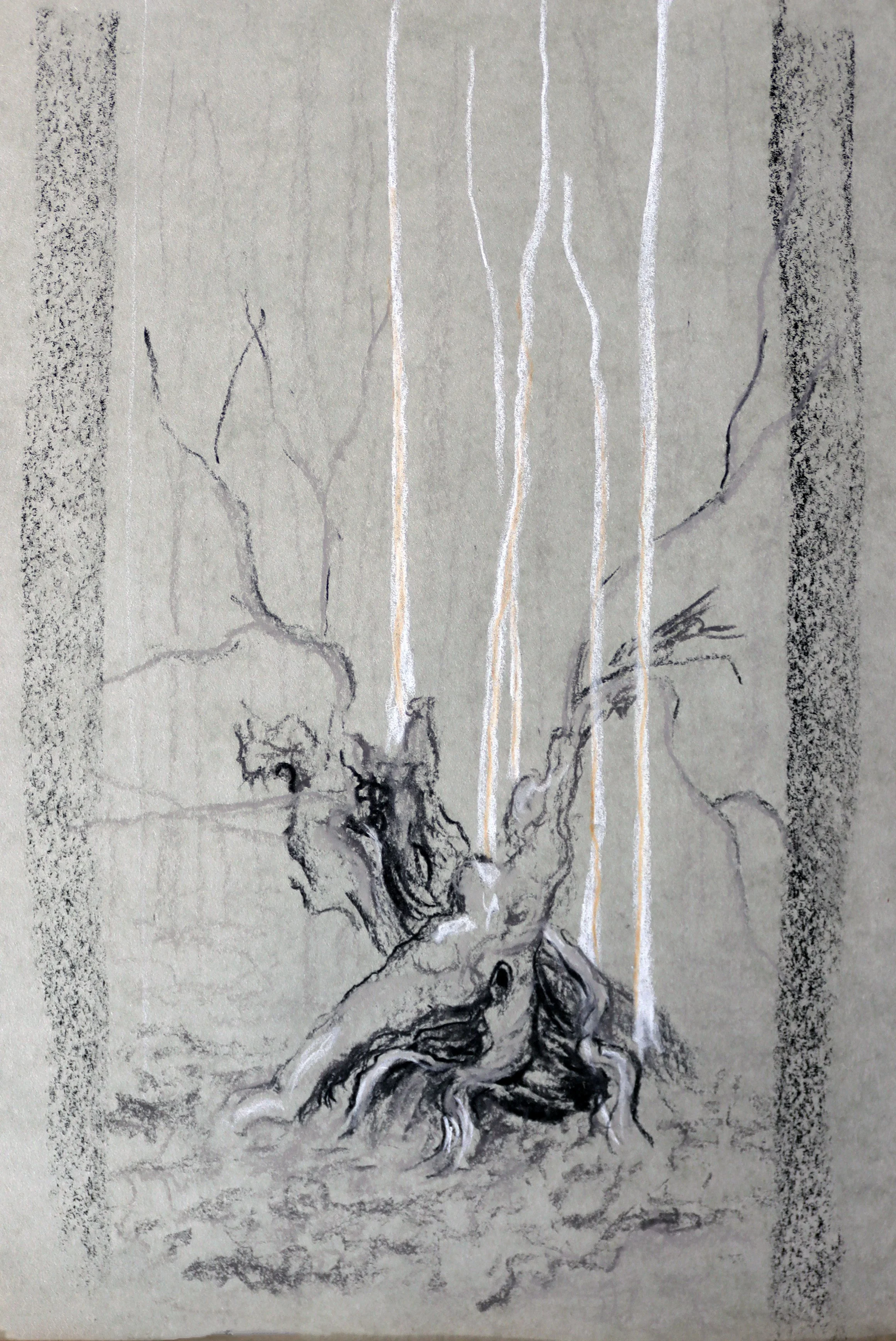 Aïeul « Pas de deux »  étude 2 
Pastel sur papier / 33cm x 43cm