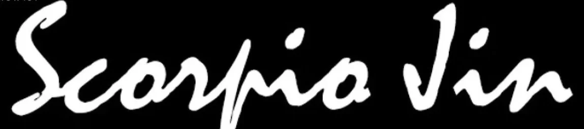 The name 'Scorpio Jim' in white cursive text on a black background.