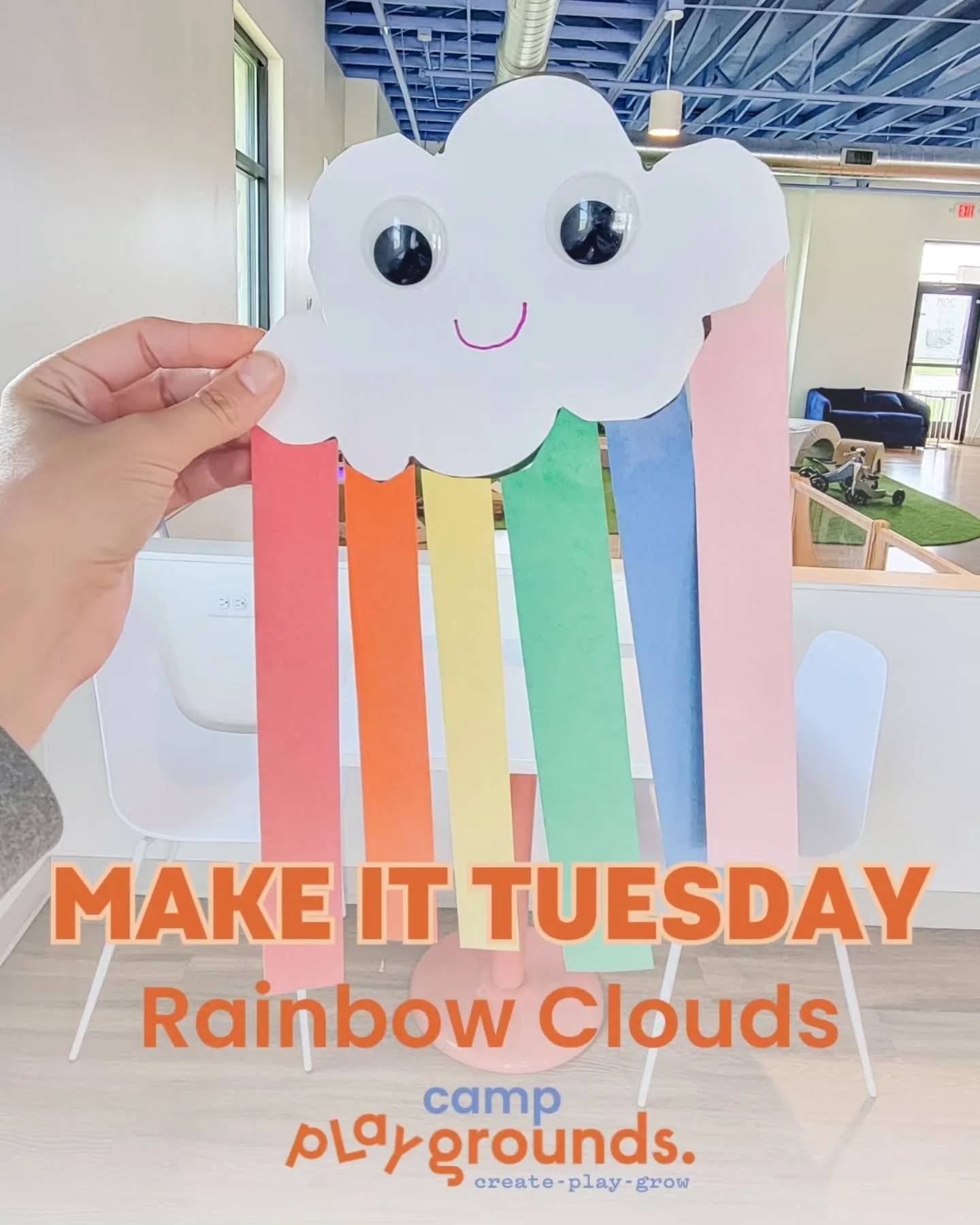 Its all Rainbows and Sunshine at Playgrounds tomorrow for Make It Tuesday!! Come play and make a sweet Rainbow craft between 7 am - 7 pm! 🌈
AND you won't want to miss Music Class for Tots at 5:15 pm! 🎵
Craft is FREE with play admission! Reservati