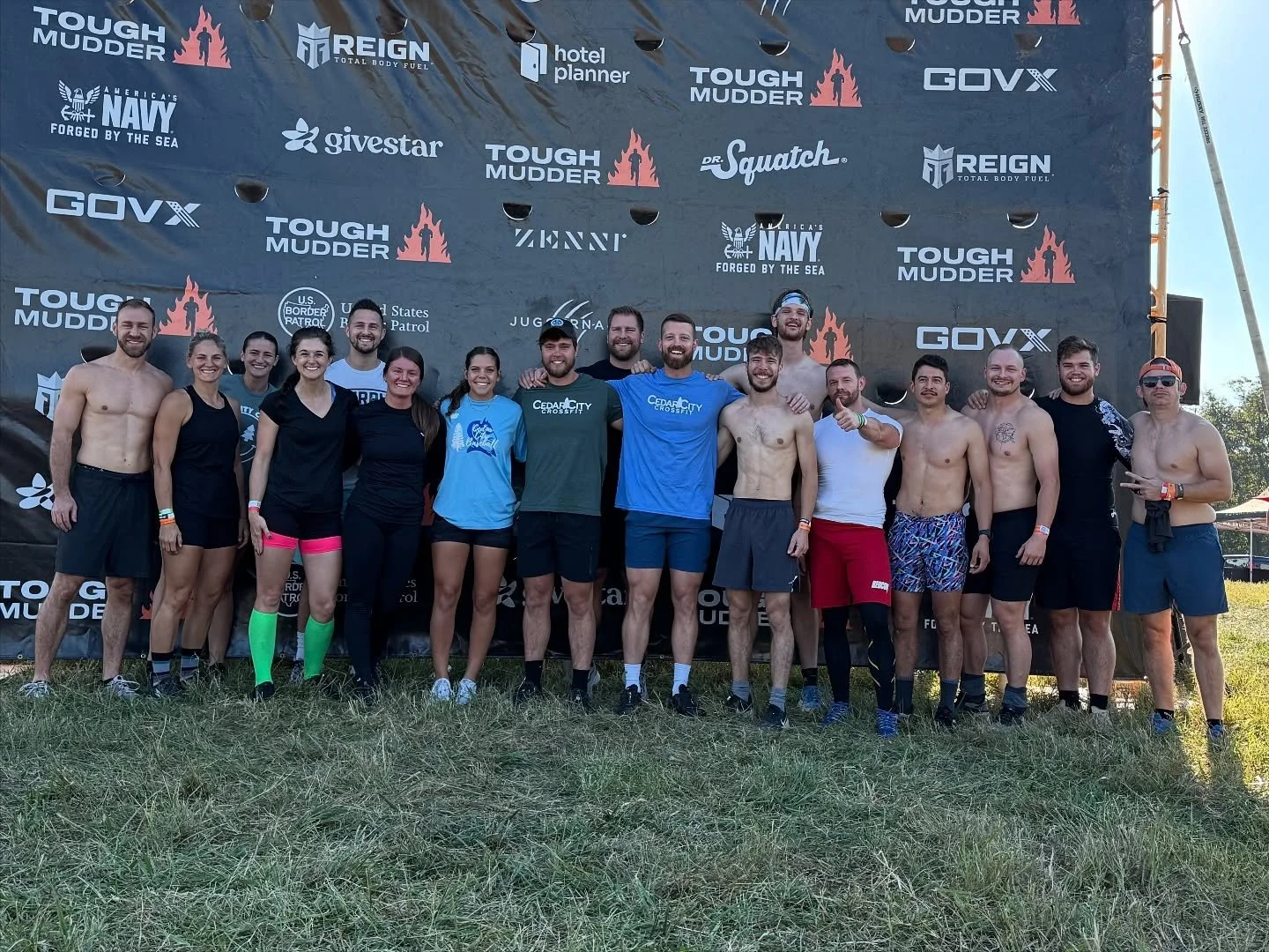 Tough Mudder 15k ✅ Not everyone made the pic but they made it! 🔥