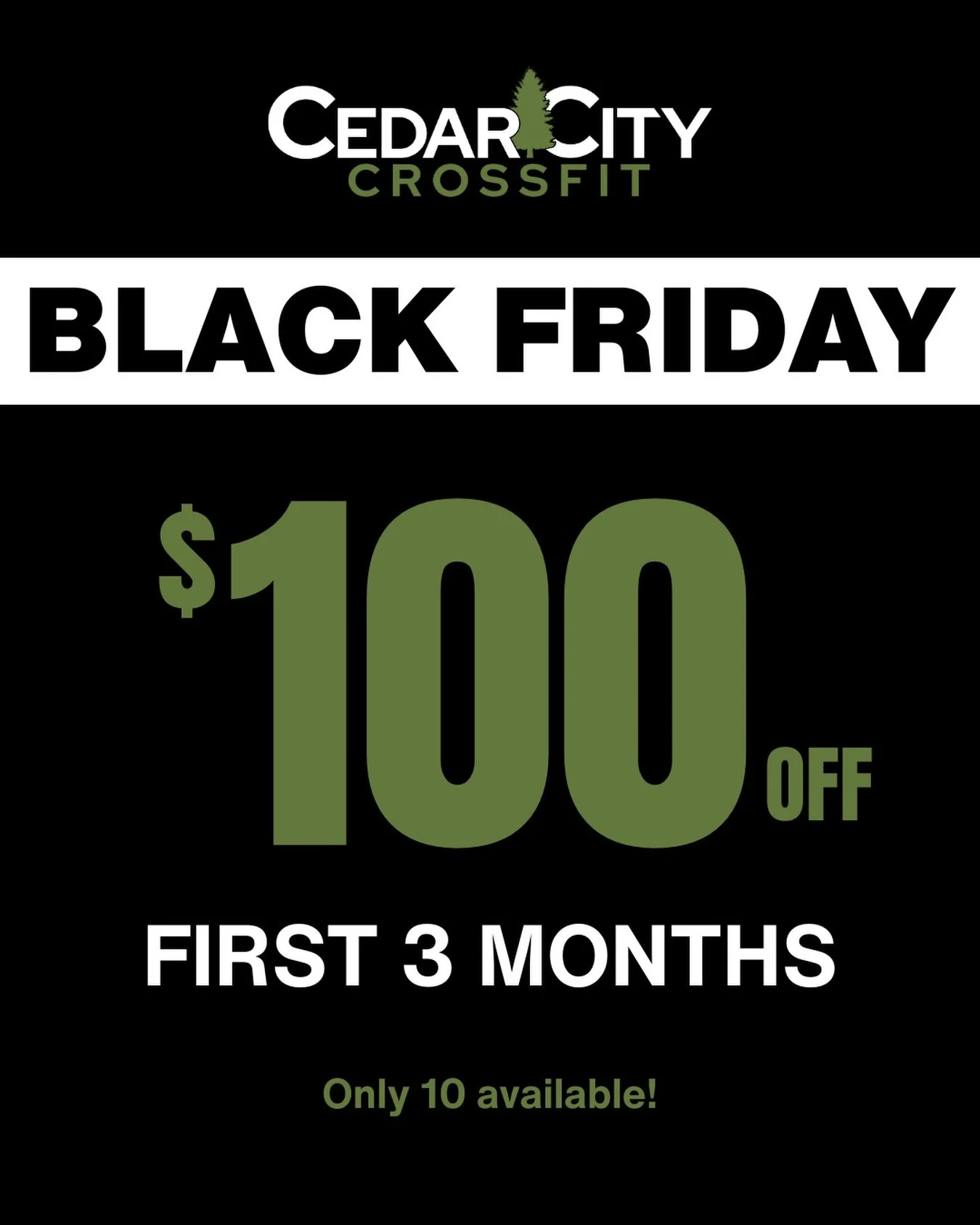 A very rare deal for Black Friday! Send us a message or email to claim! 

*new members only, must be claimed by Nov. 30, membership starts on Dec. 1