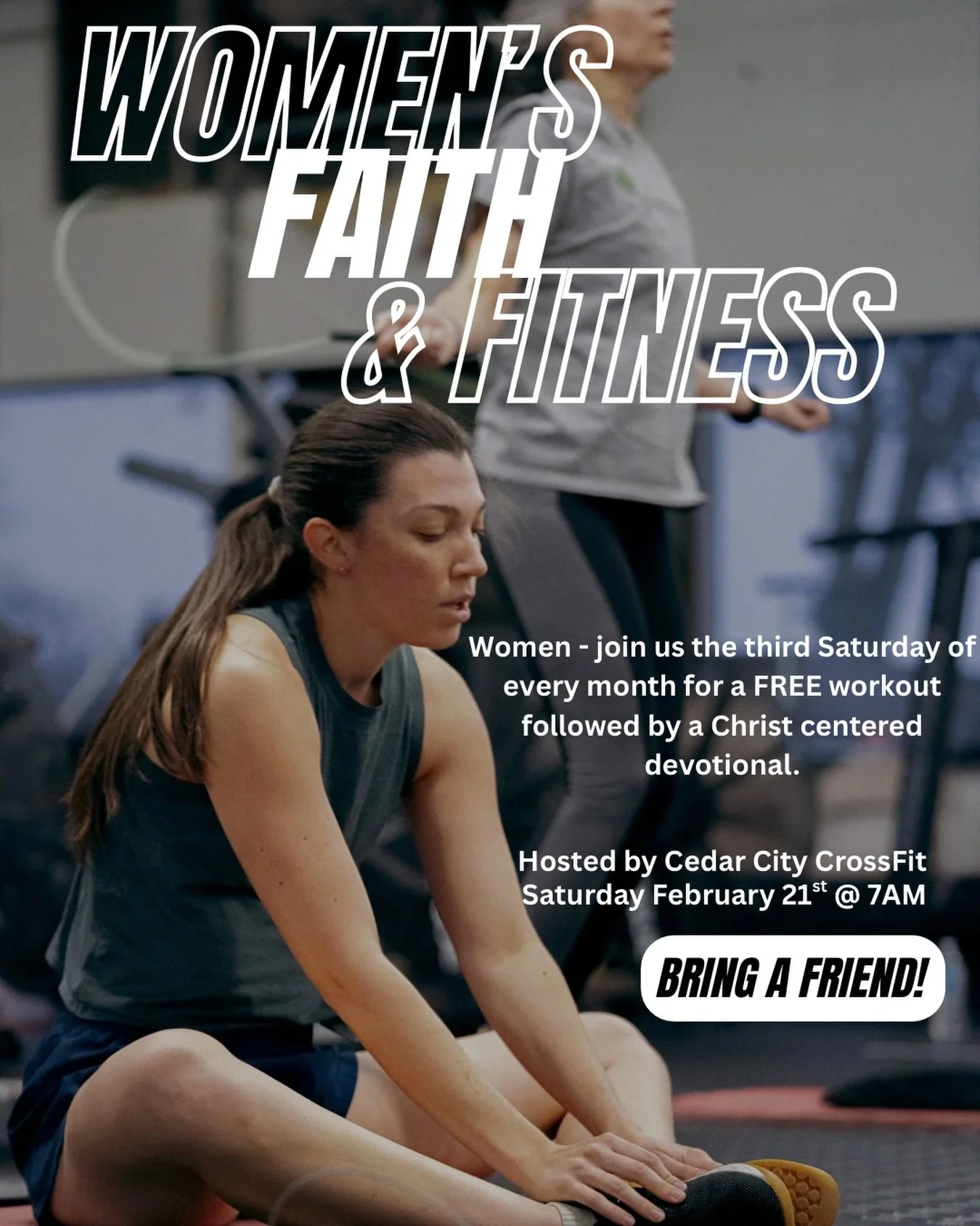 Introducing Women&rsquo;s Faith &amp; Fitness!! 🚨 Women, join us every 3rd Saturday of the month at 7AM at Cedar City CrossFit for a FREE workout followed by a devotional!

📅: Saturday, February 21 at 7AM
📍: 1420A Toshiba Drive, Lebanon, TN 37087

