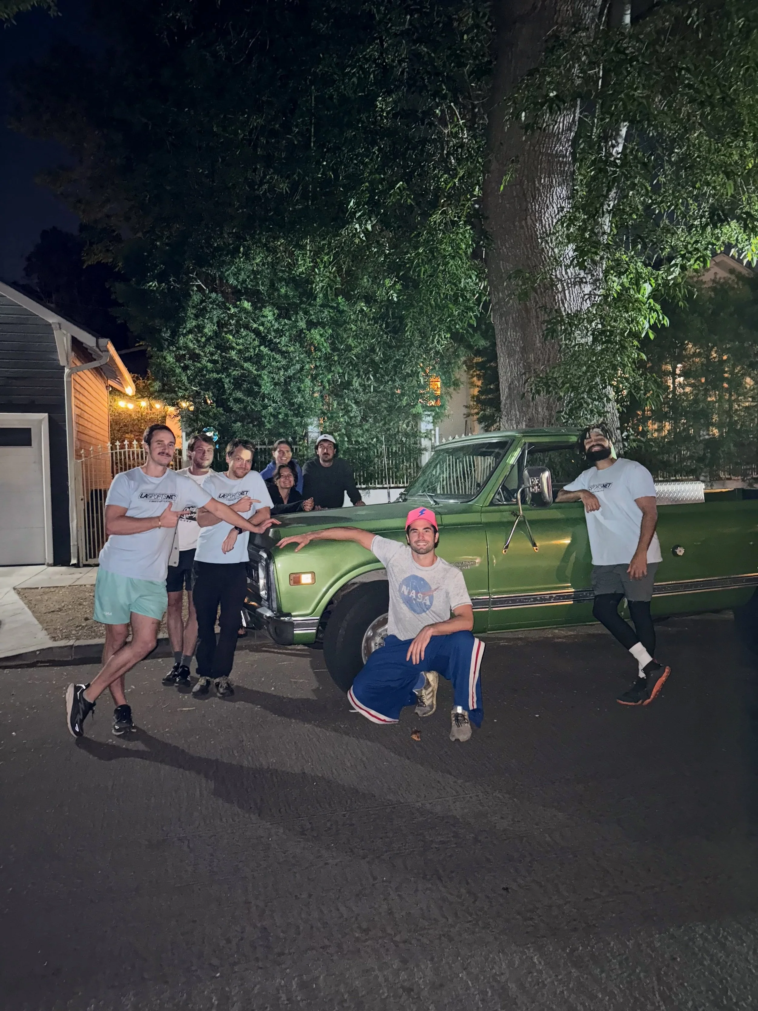 I get by with a little help from my friends**!! Post-football game my truck needed to get moved to the other side of the street but it wouldn&rsquo;t start. The team came home with me, pushed the truck uphill (!!!!!!), then helped me three-point-turn