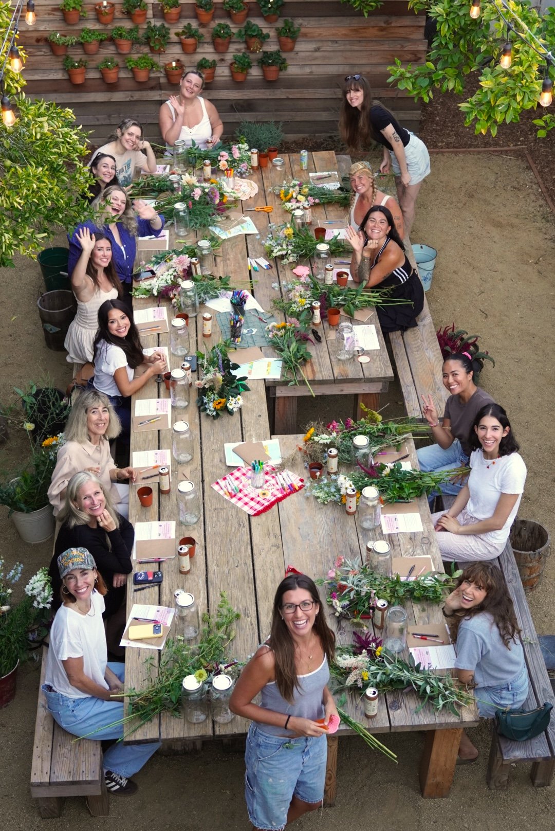 Flower arranging workshop at the farm