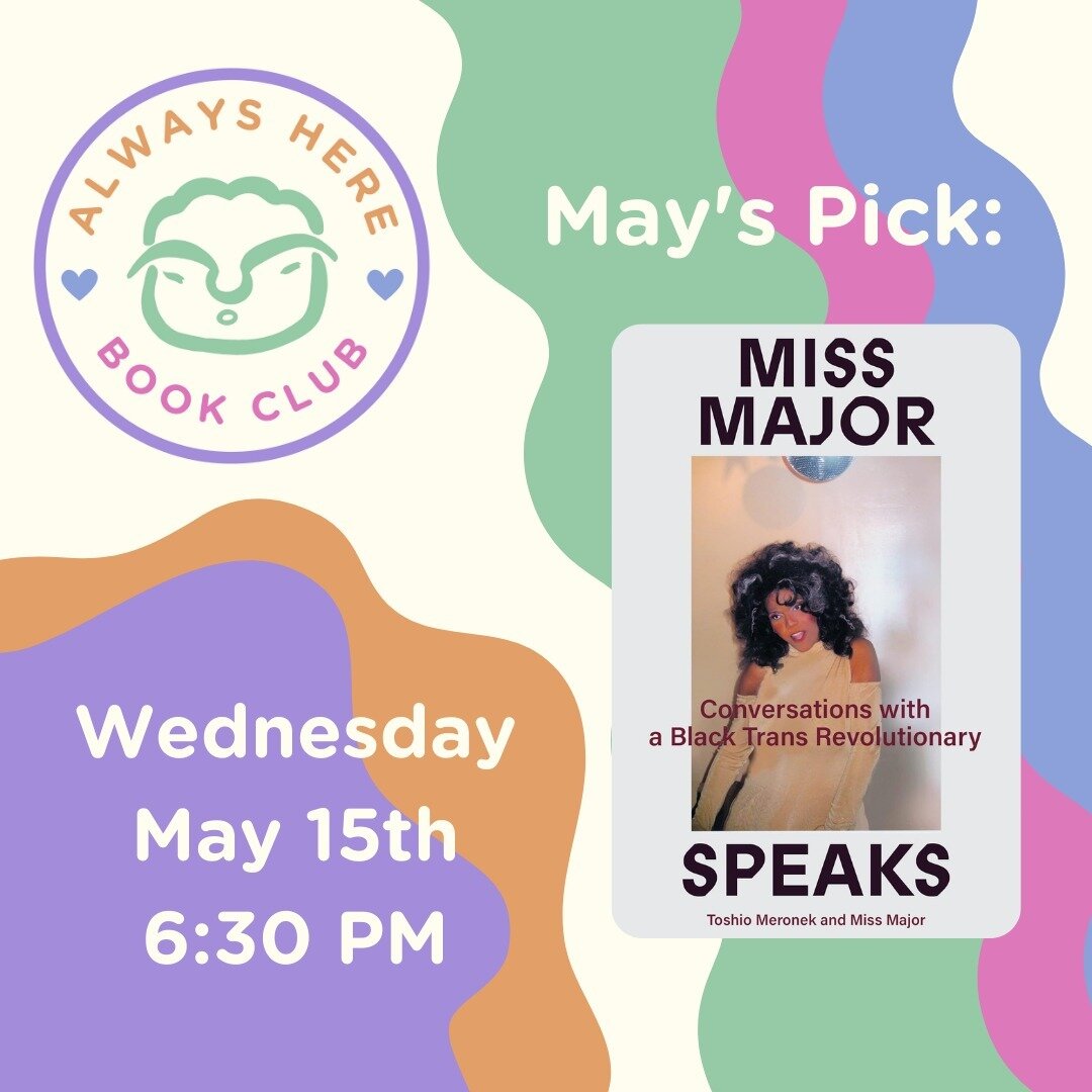 ✨ May&rsquo;s book club pick is Miss Major Speaks by Toshio Meronek and Miss Major ✨ 

&hellip;and April&rsquo;s book club meeting is only two weeks away!

Book club emails have been sent out 🫡

If you&rsquo;d like to join our book club you can sign