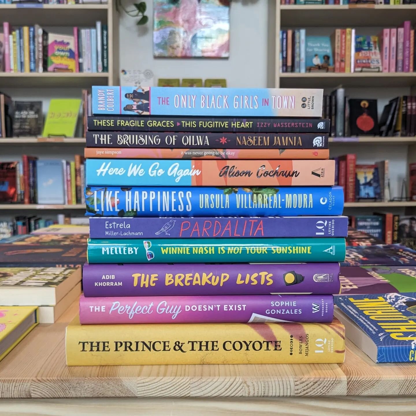 🥞 Fresh stack of new books added to our shelves this week 🥞

We have more new-to-us titles that aren't pictured, including a new batch of used books! And also some new pins too 😎🏳️&zwj;🌈 

The Only Black Girls in Town by Brandy Colbert
These Fra