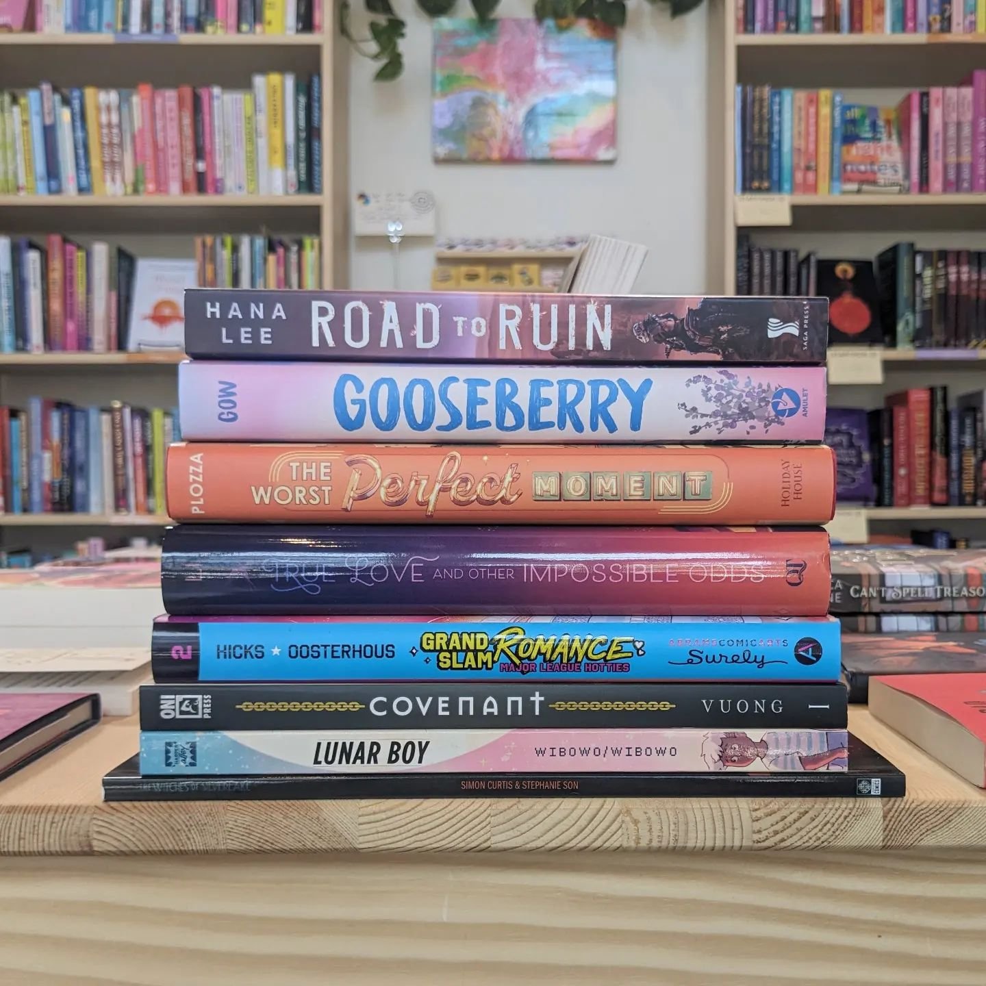 Neeeew week, neeeeww books!! 

Road to Ruin by Hana Lee
Gooseberry by Robin Gow
The Worst Perfect Moment by Shivaun Plozza
True Love and Other Impossible Odds by Christina Li
Grand Slam Romance 2 by Ollie Hicks &amp; Emma Oosterhous
Covenant by LySan