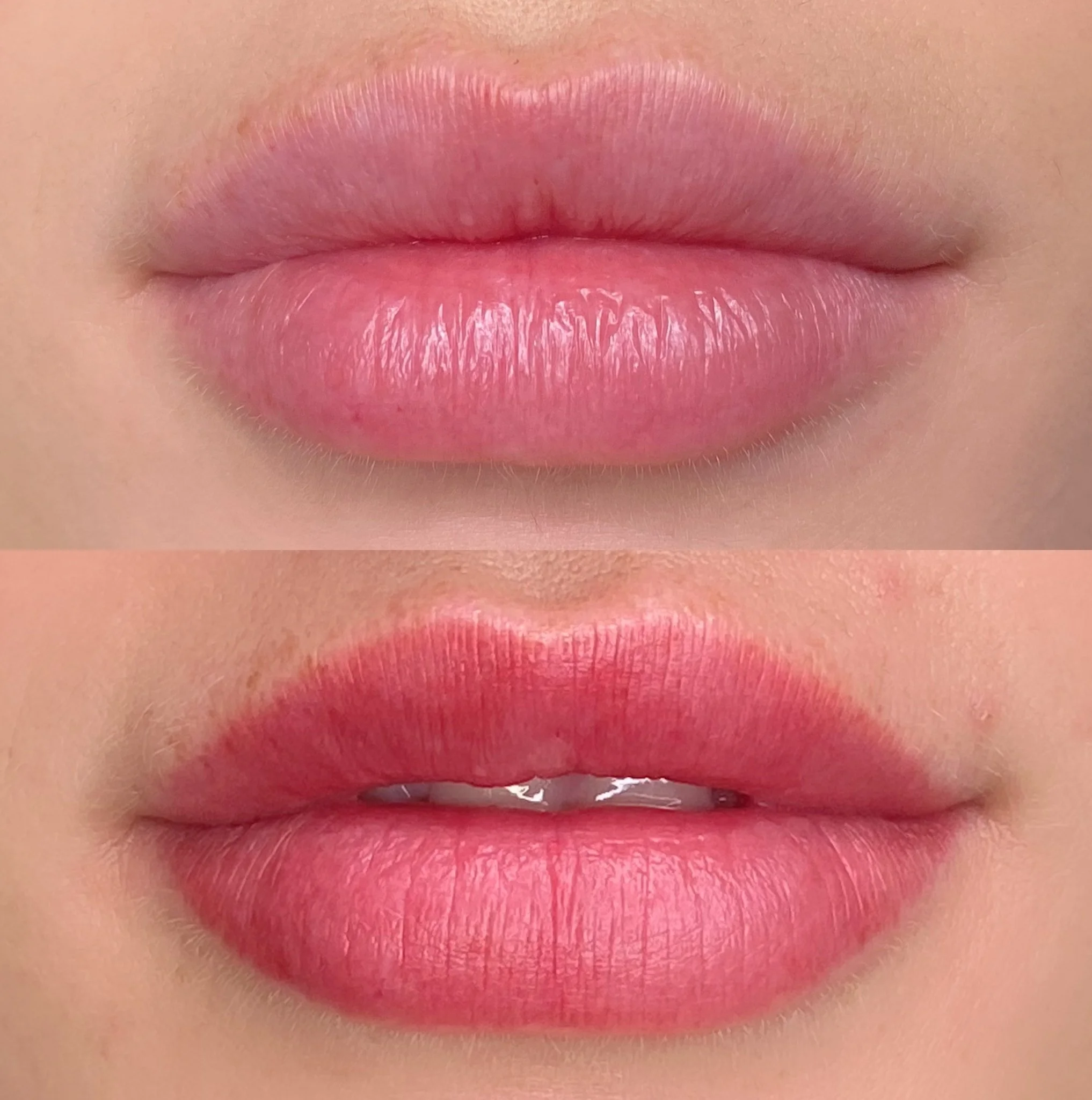 Queenstown before and after lip blush, Queenstown liptint, Queenstown lip tattoo, healed lip blush wanaka