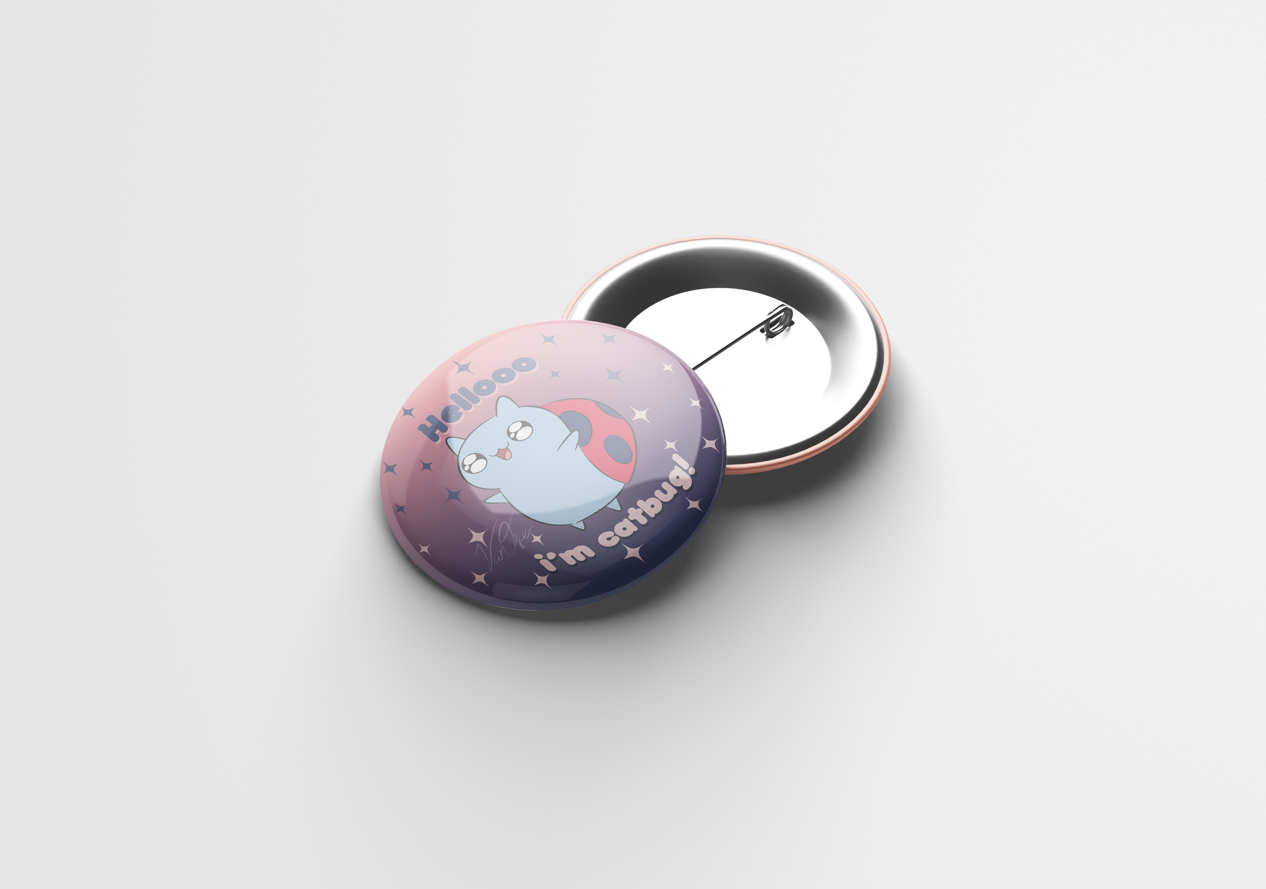 "Hello I'm Catbug" Button Design