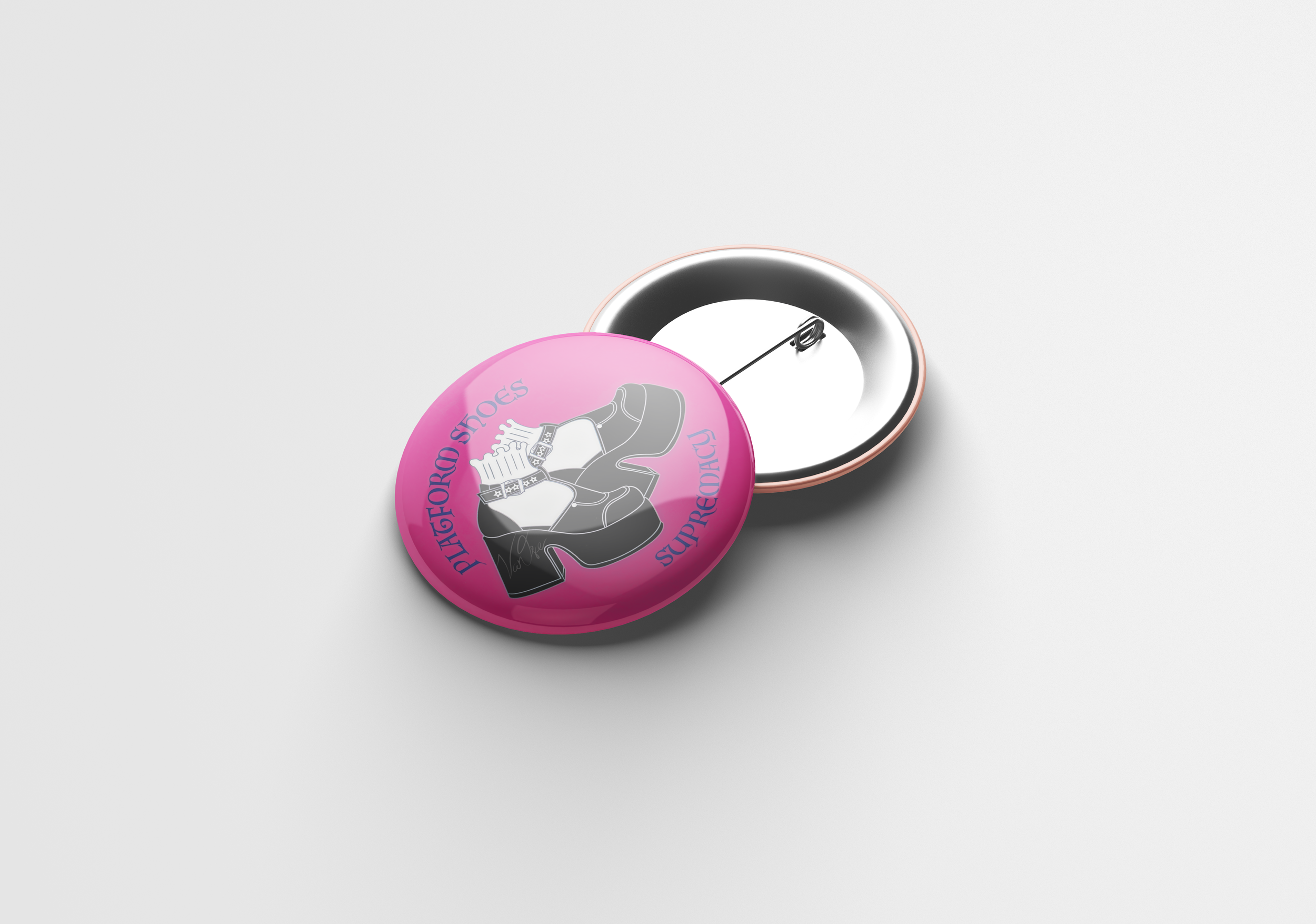 "Platform Shoes Supremacy" Button Design