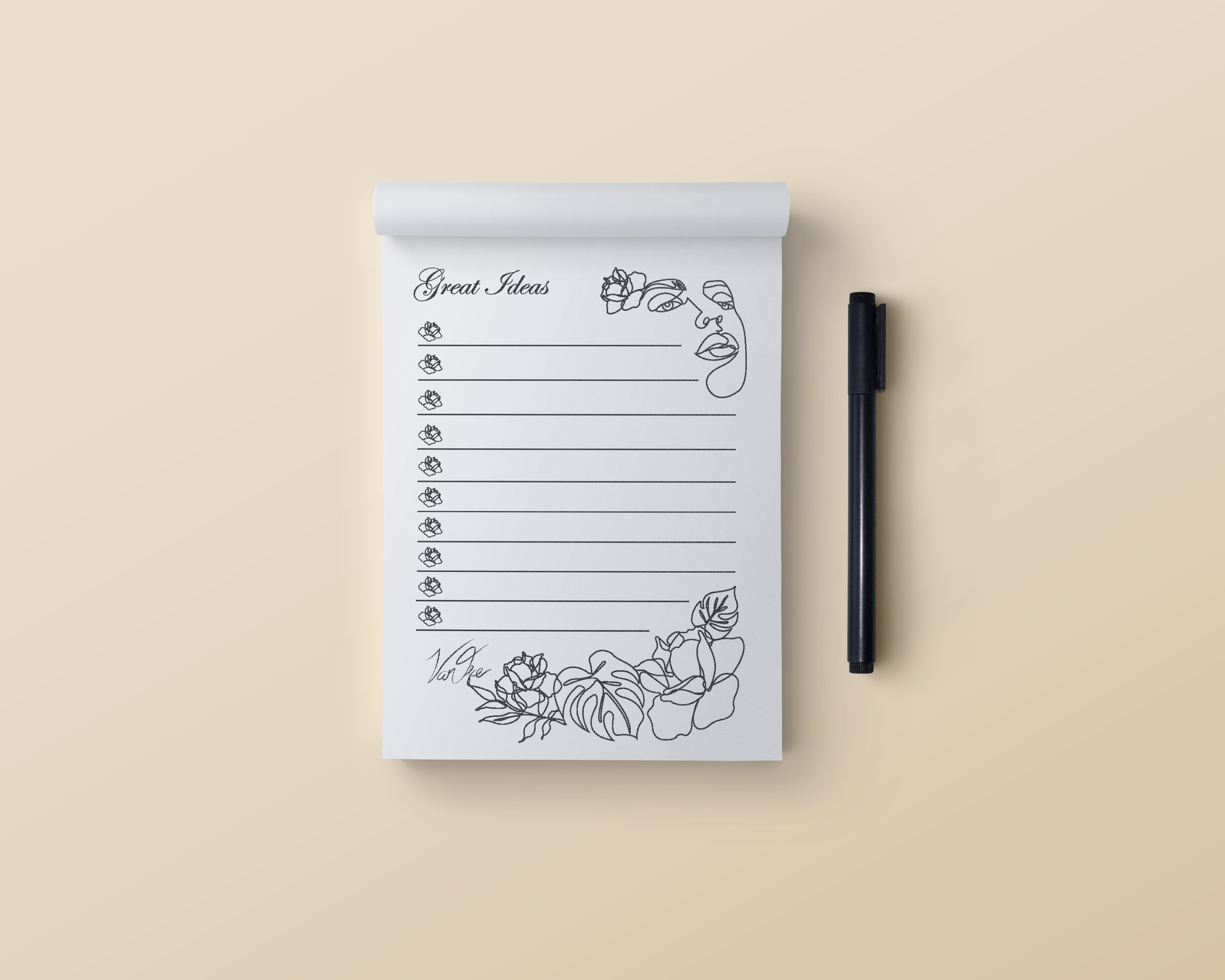 "Great Ideas" Notepad Design