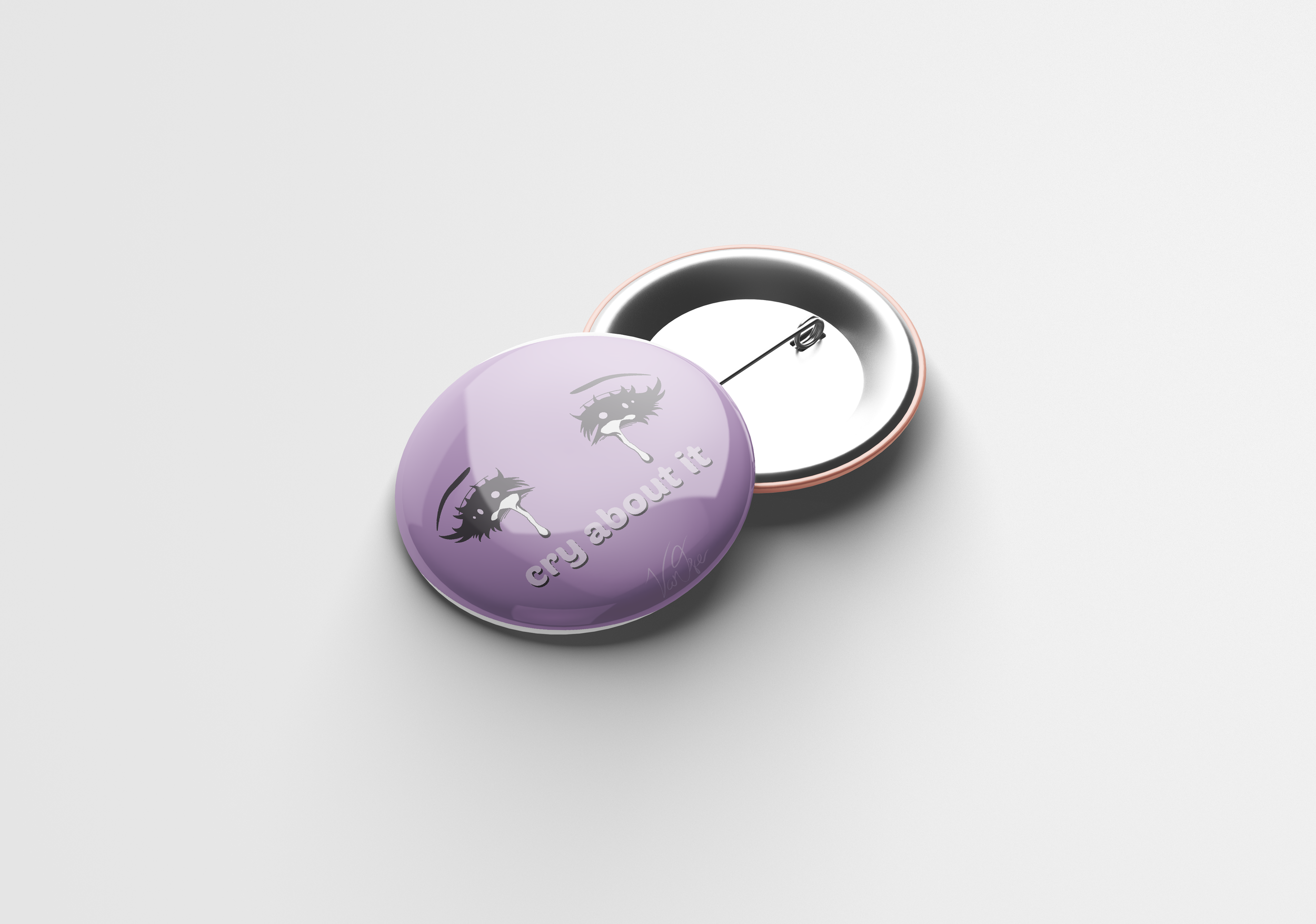 "Cry About It Version 1" Button Design