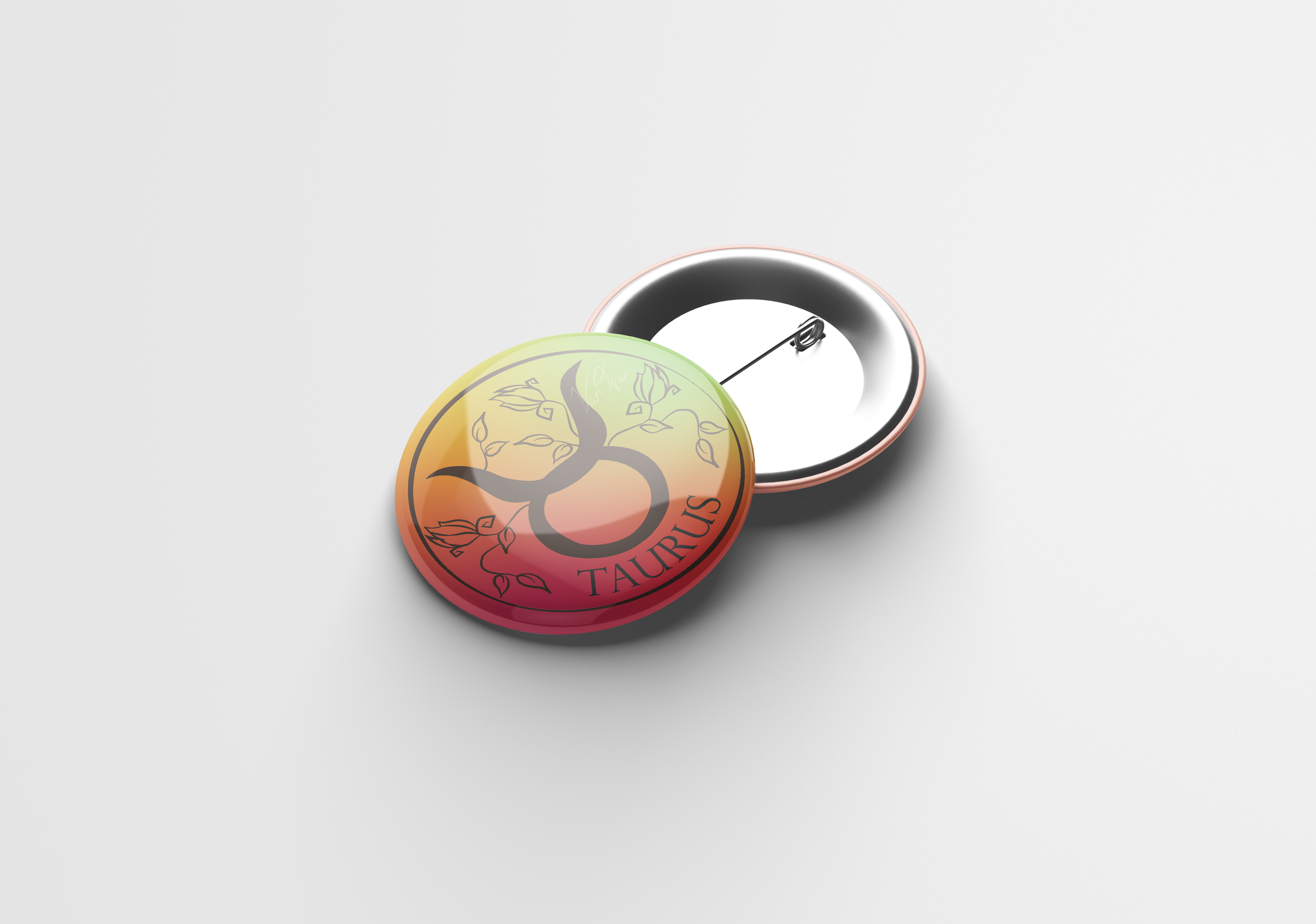 "Taurus" Zodiac Sign Button Design