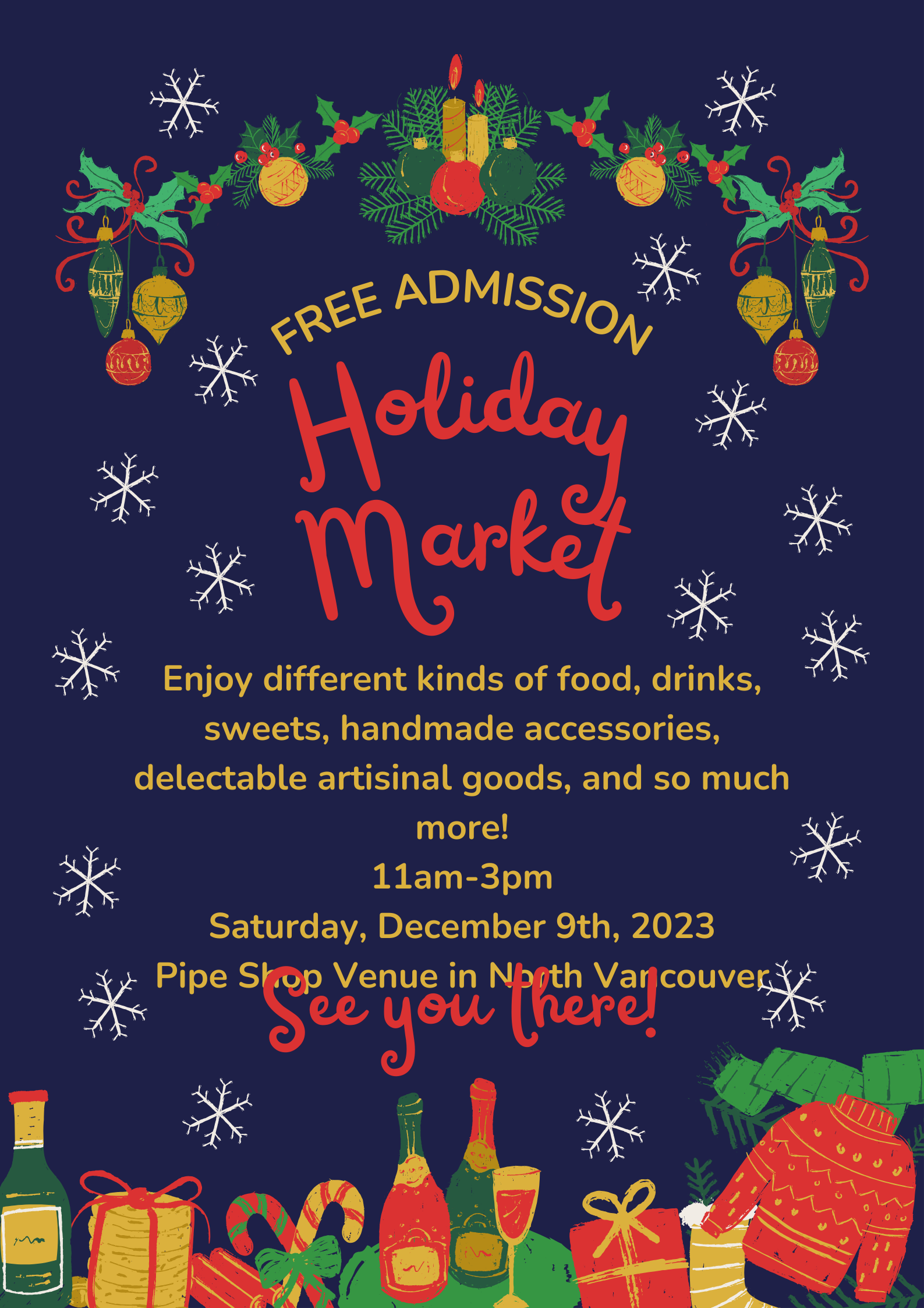 December 9 Holiday Market @the Pipe Shop