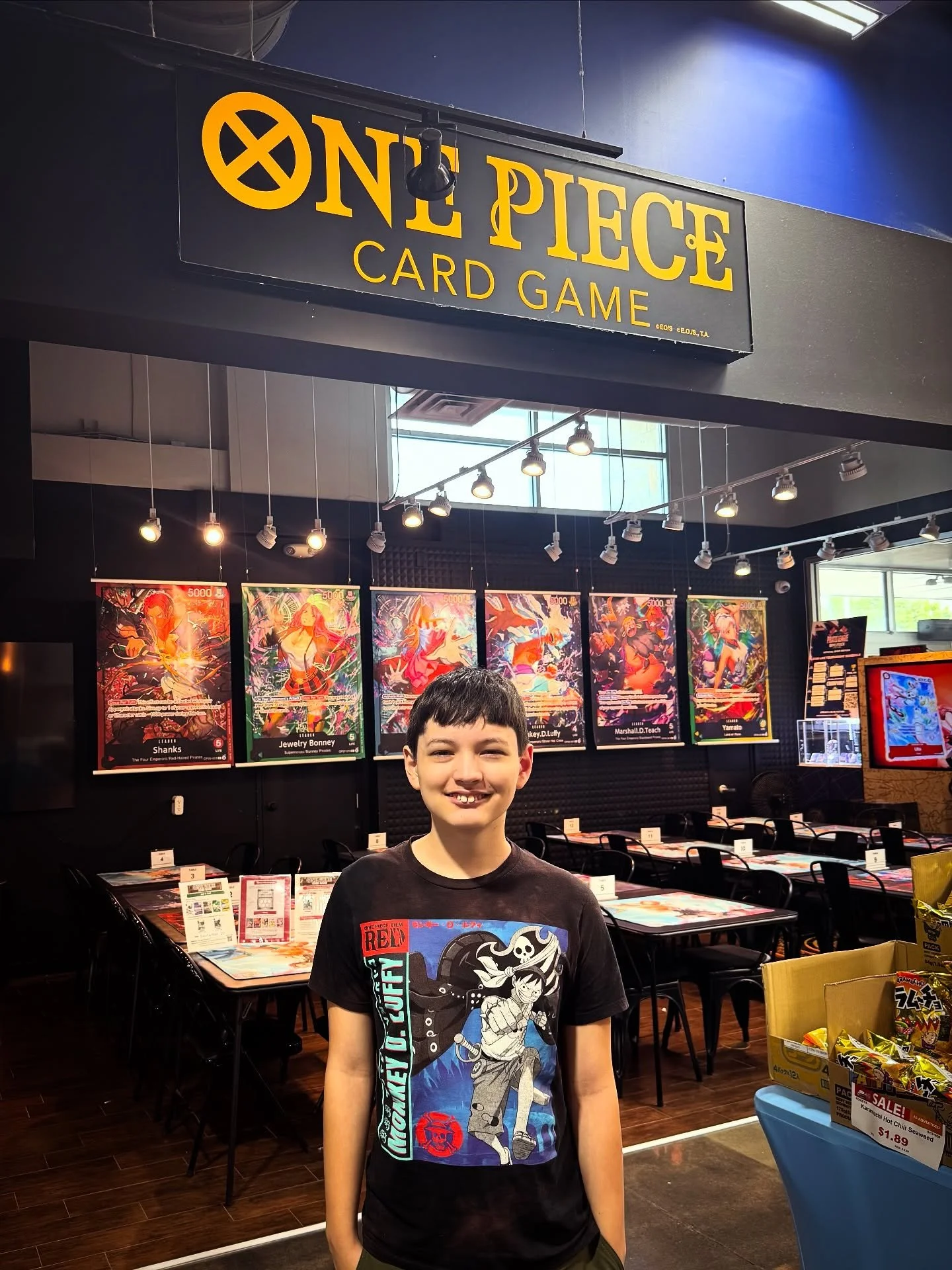 Brought this handsome guy down to Dallas for the national @onepiece.cardgame tournament. Wish Advaya heart of the cards this weekend!!!