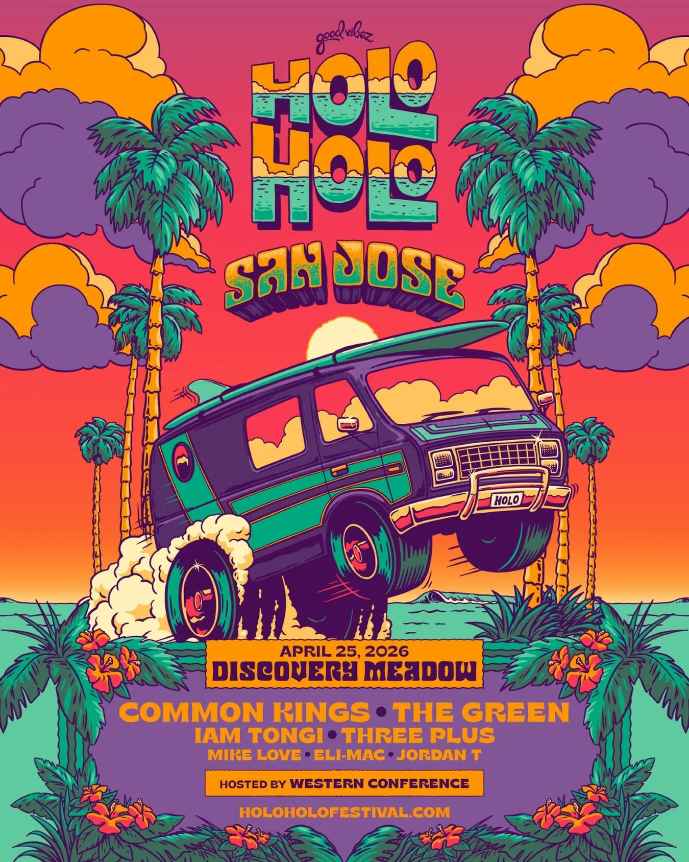 Grateful to join the Bay Area &lsquo;Ohana for @holoholofest San Jose in April 2026 🙏❤️
Tickets on sale this Friday 10am pst at mikelovemusic.com/tour