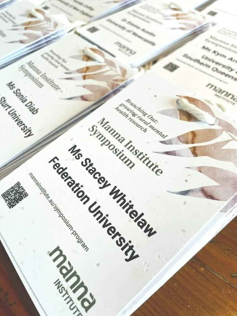 Seed paper name badge with eco-friendly custom design – sustainable and plantable event ID option by Terra Tag