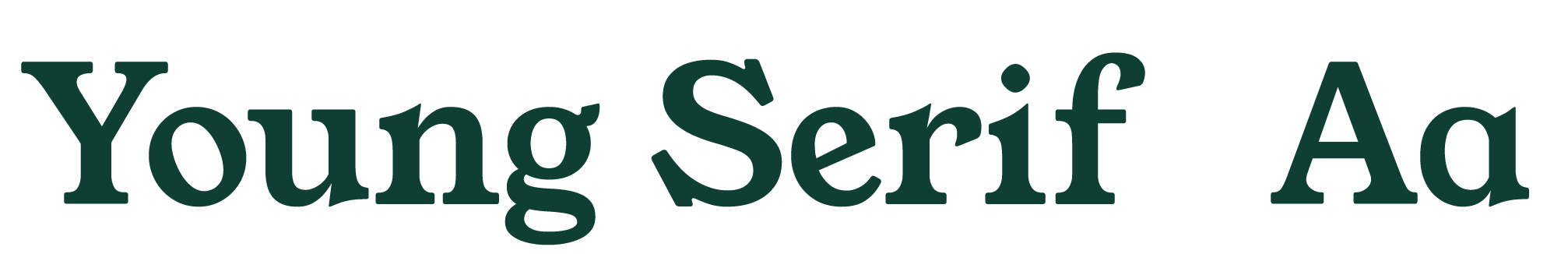 Nuage de mots avec le texte 'Young Serif Alpha' en police de caractères différente.