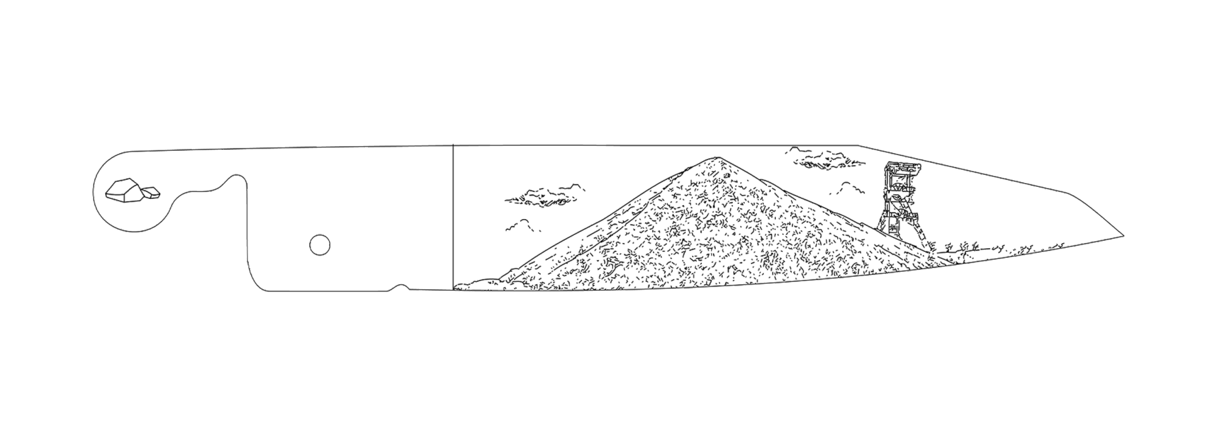 Un cutter contenant du marijuana finement haché ainsi qu'une pièce de marijuana à côté.