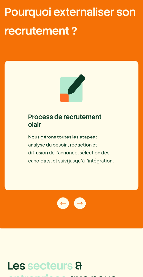 Interface du site Carhat recrutement à Saint-Brieuc