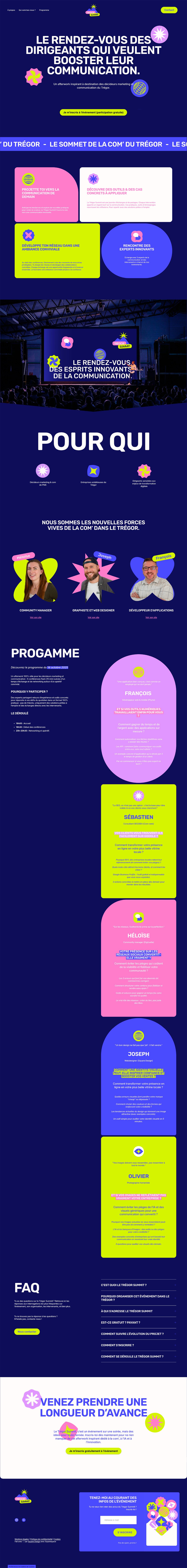 Graphisme Trégor Summit : site web et supports numériques pour communication locale.