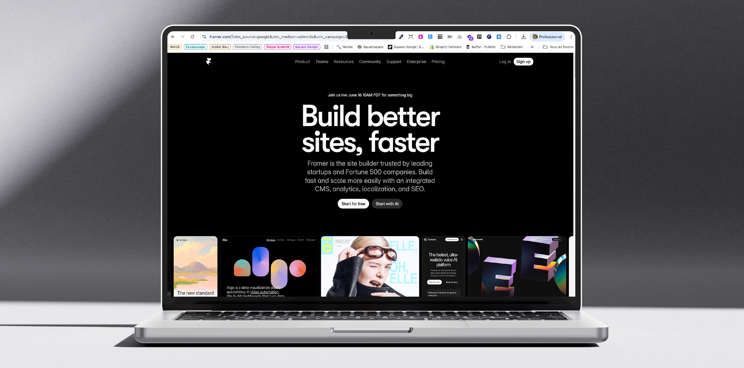 Framer : outil de design web no-code pour les professionnels