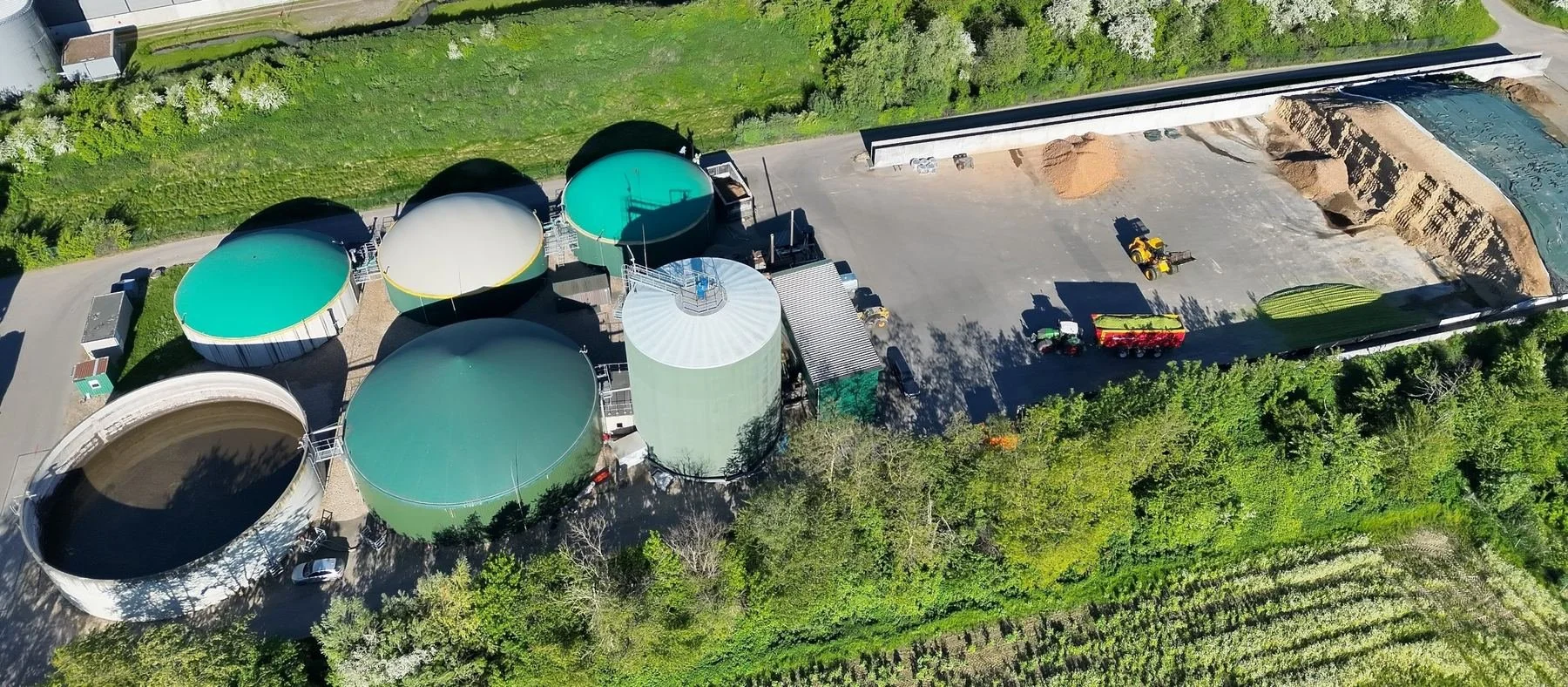 Luftbild der Biogasanlage Titz-Ameln