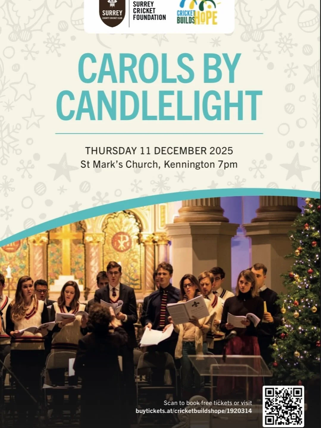 Join us on Thursday, 11 December 7pm at Surrey County Cricket Club&rsquo;s annual cricket-themed Charity Carol service, held at St Mark&rsquo;s Church, Kennington for a festive evening of music, community, and giving! ✨ 

Enjoy performances by Faire 