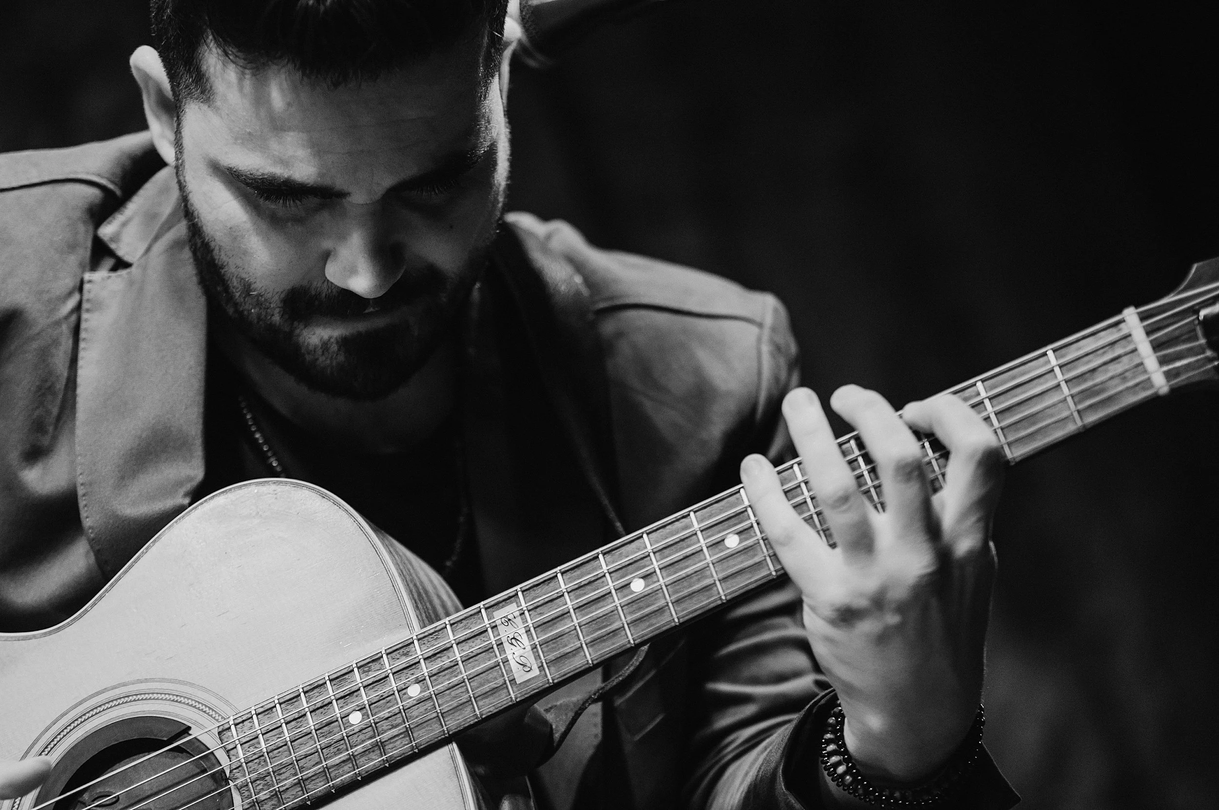 Davide Lomagno, of Akira Manera band, photographed by Claudia Tempobuno