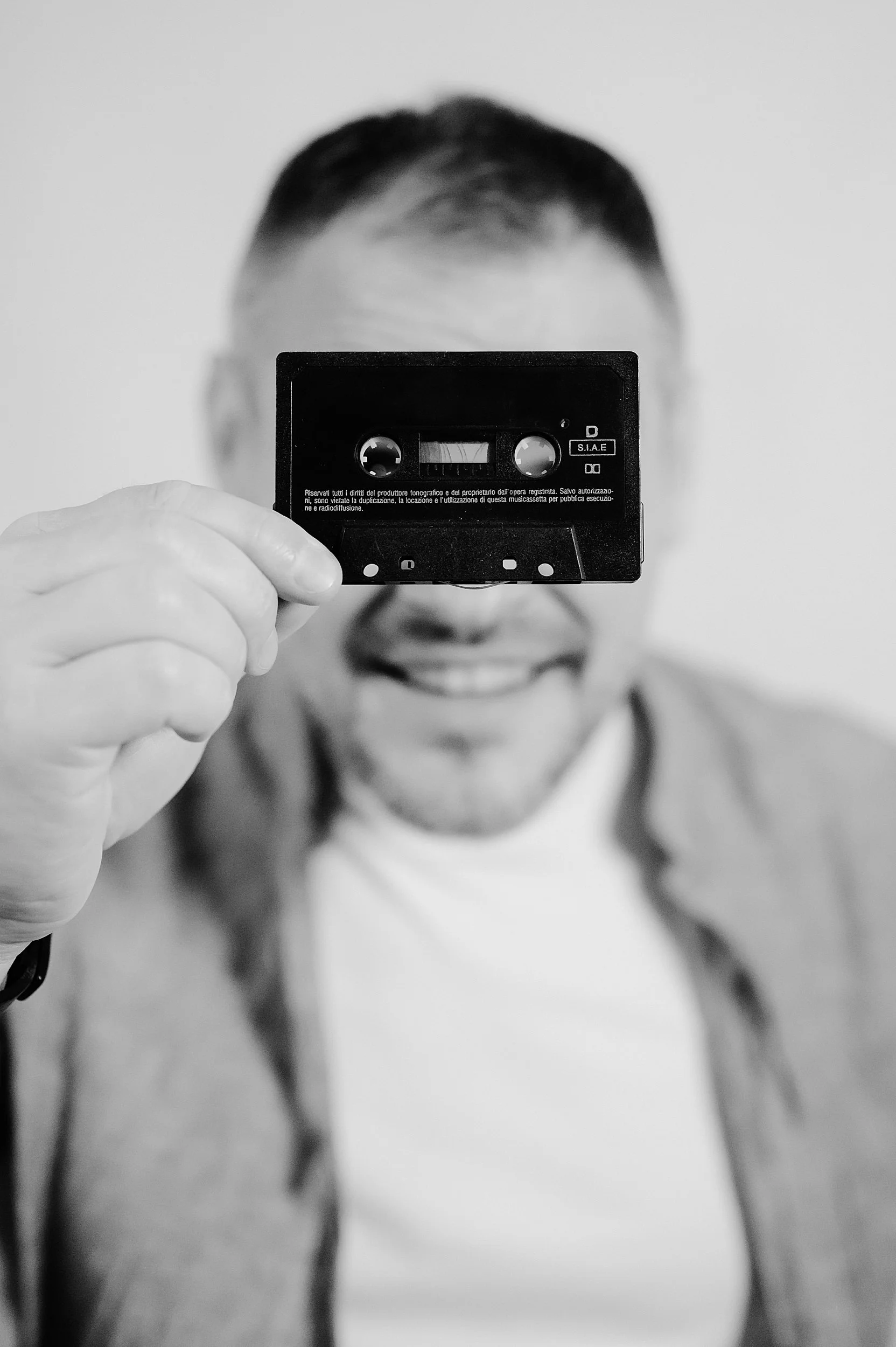 Luca Morisco lead singer of Akira Manera acoustic duo vintage portrait by Letizia Maccarini