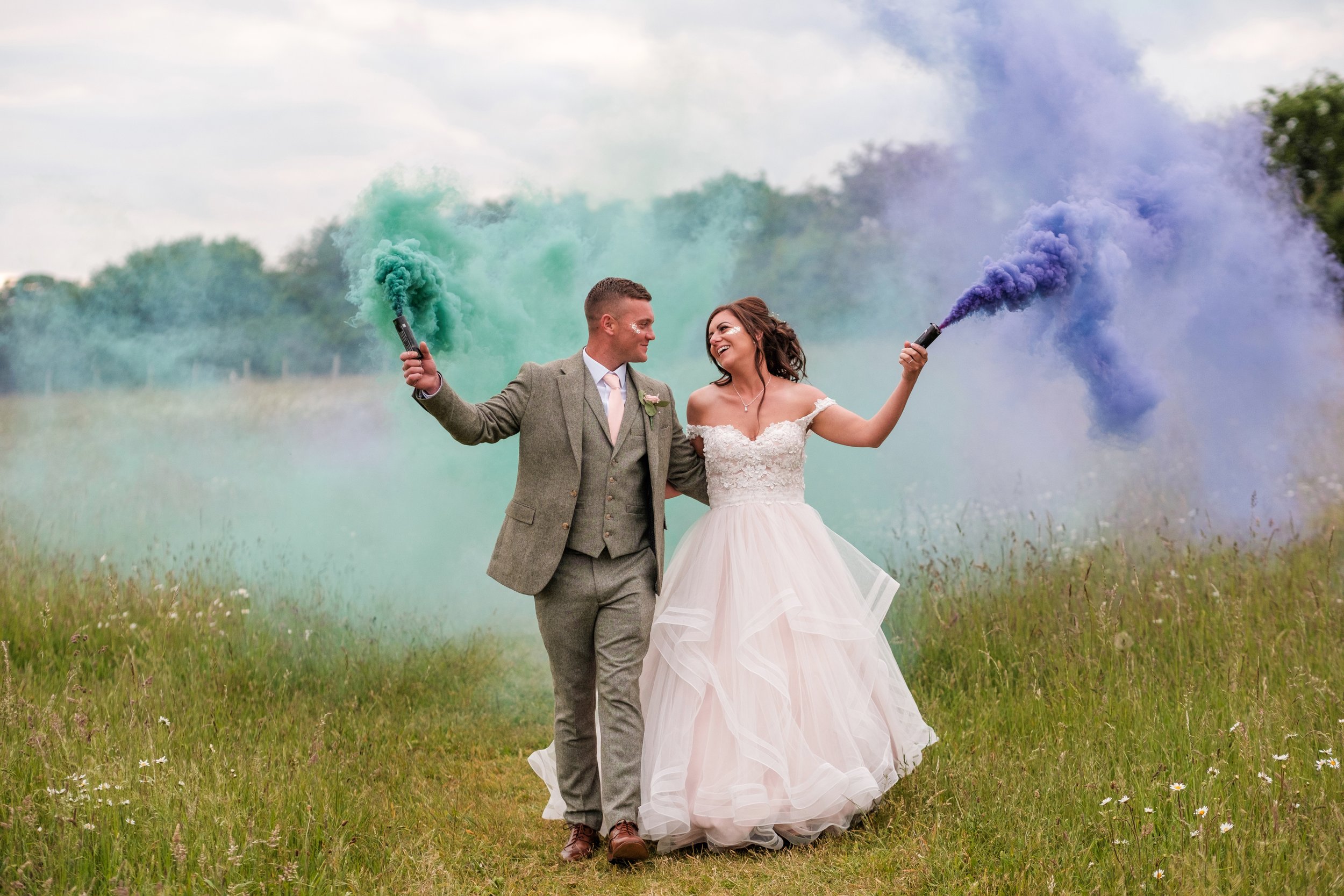 Festival Wedding Photography - Smoke Bombs