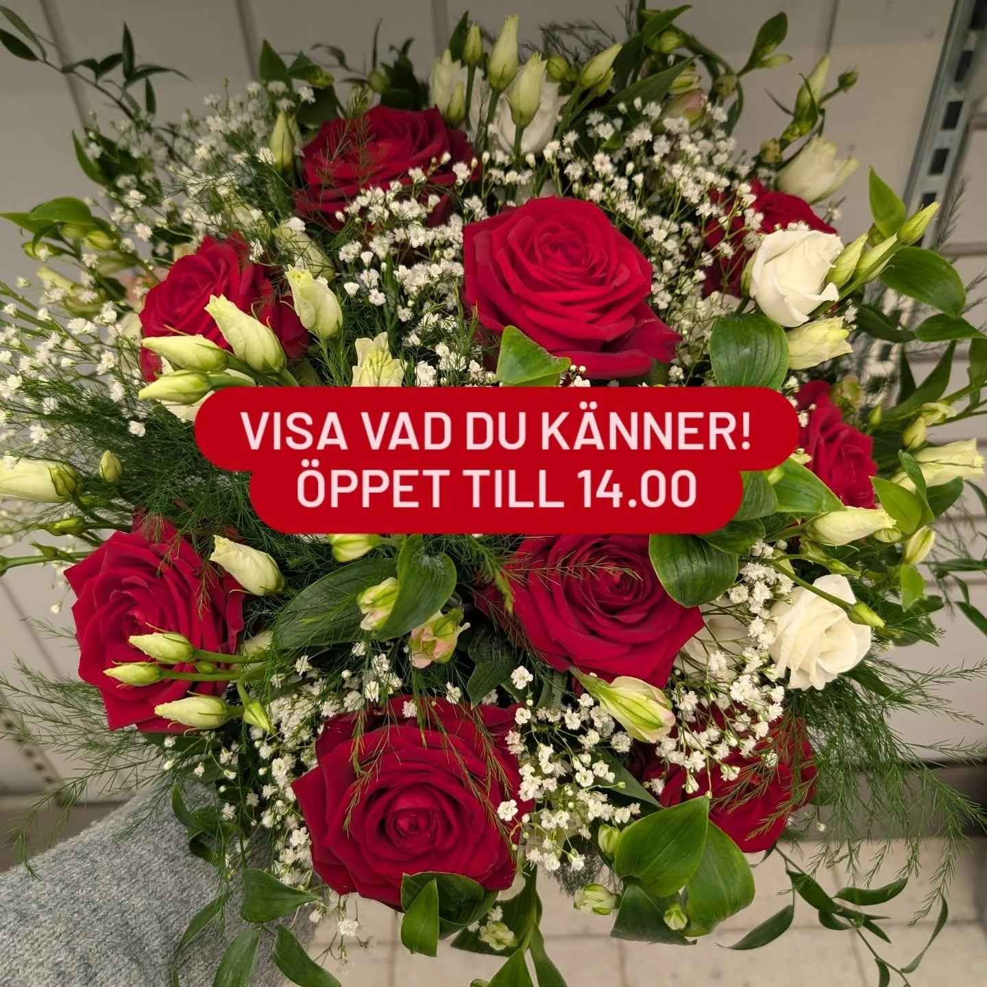 Alla hj&auml;rtans dag ❤️
&Aring;rets mest k&auml;rleksfulla dag &auml;r h&auml;r! Vi har &ouml;ppet till 14.00 och hj&auml;lper dig med blommorna och presenterna.
V&auml;lkomna!