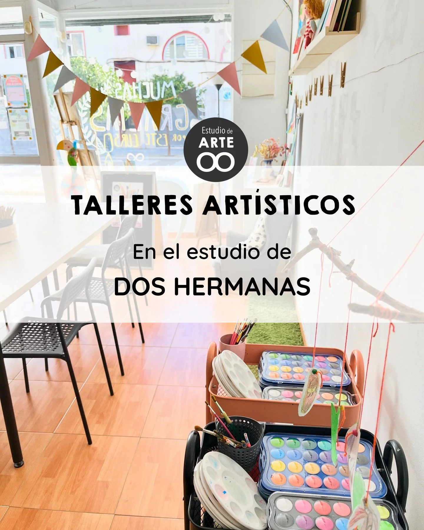 En Dos Hermanas este curso seguimos con los talleres art&iacute;sticos de fin de semana.
 Para explorar t&eacute;cnicas nuevas, relajarte y disfrutar del arte en un ambiente c&aacute;lido.

🖌 Pr&oacute;ximos talleres:   &bull; Acuarela  &bull; Talle