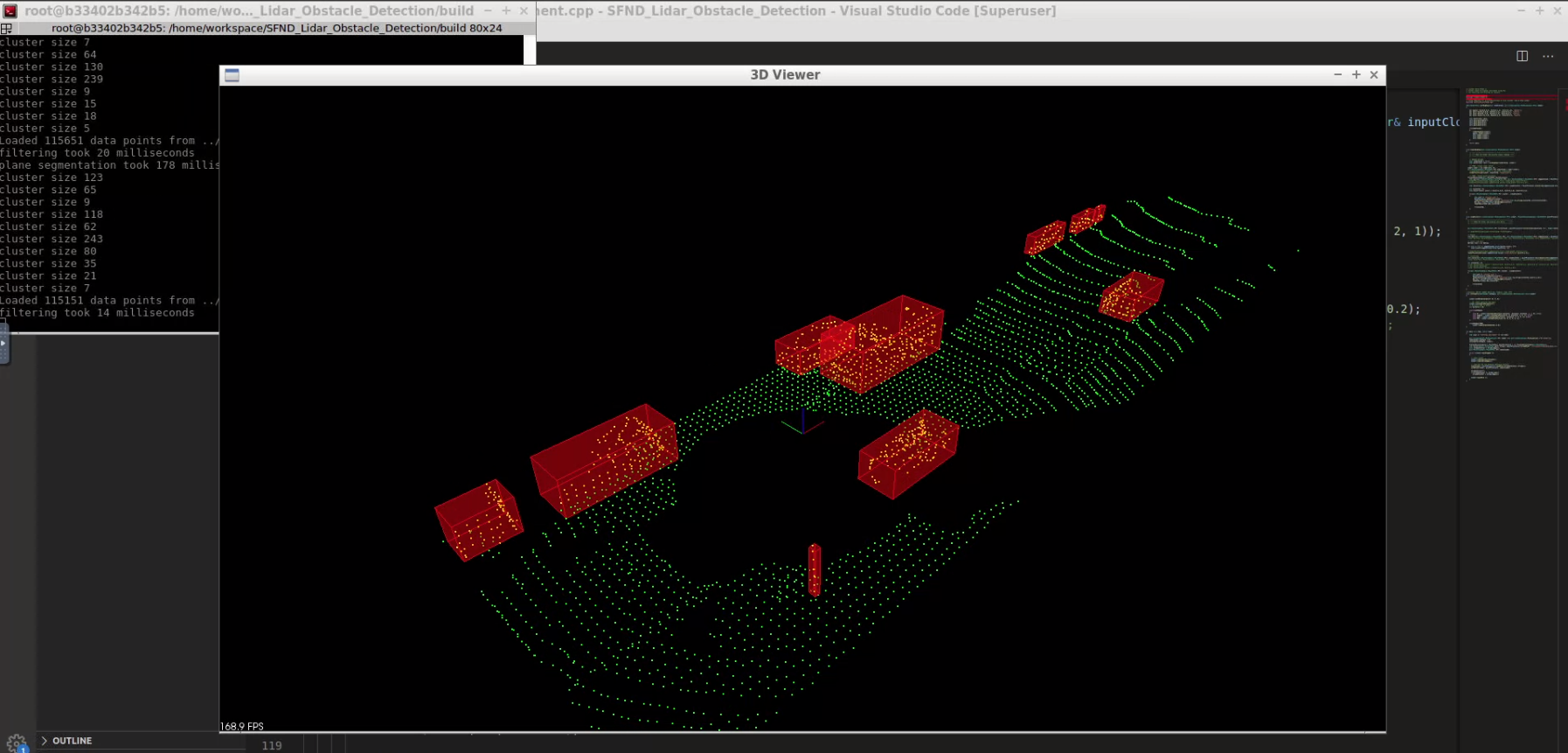 Lidar Obstacles Detection using Point Cloud Library for exploring self-driving car sensors.