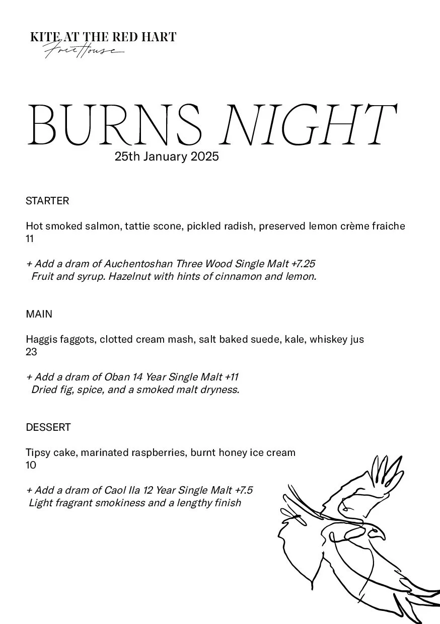 Burns Night 2025 — Kite at The Red Hart Pub & Restaurant