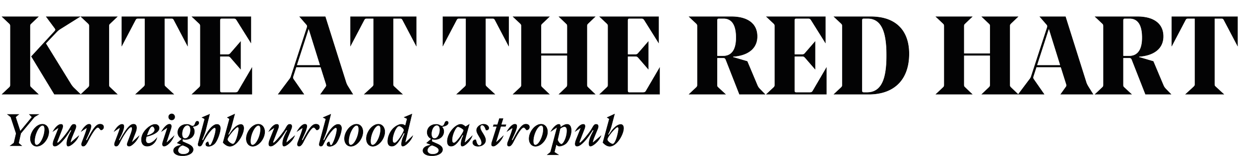 Kite at The Red Hart Logo in Black