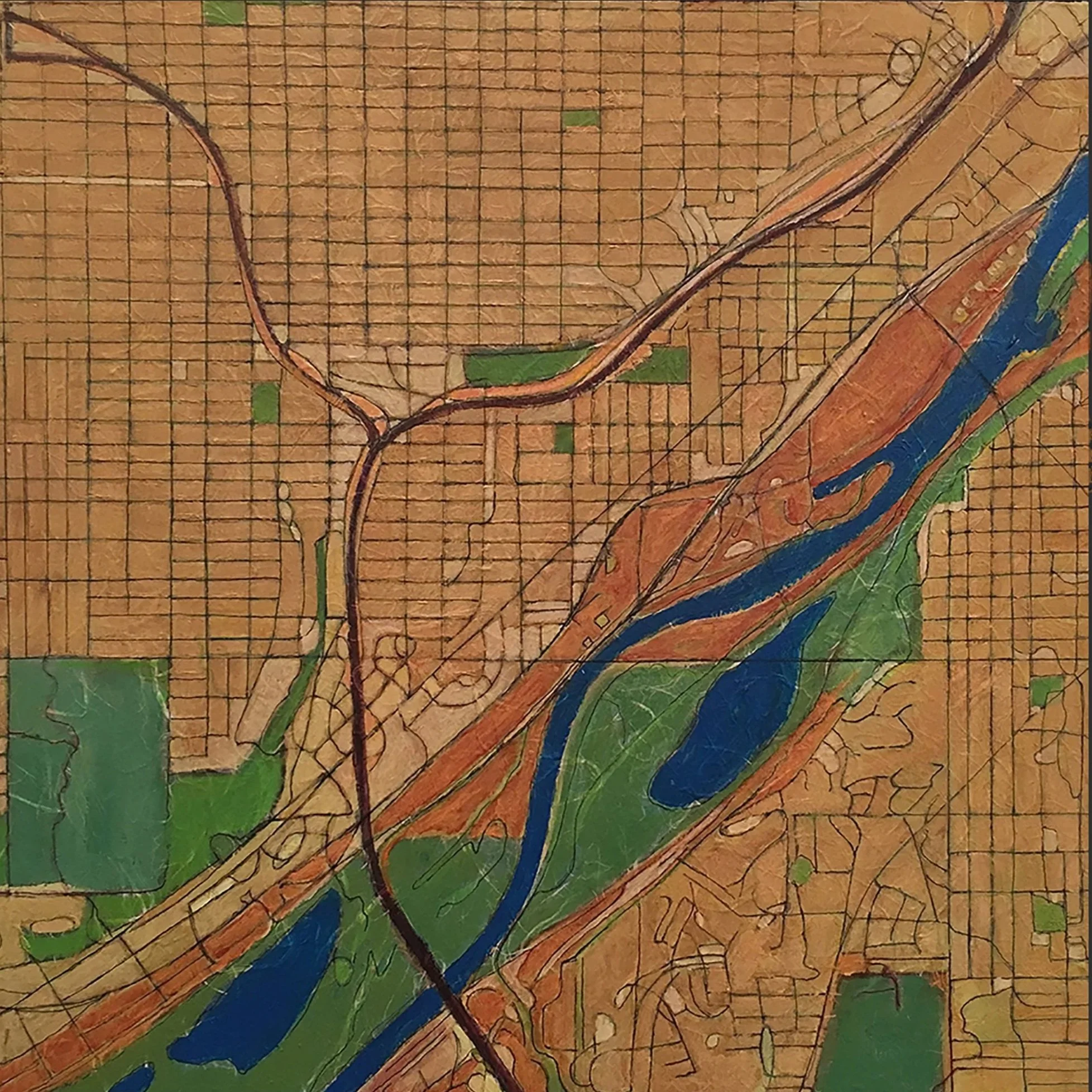 Linear Landscape 2  | acrylic on panel | 16x16x1.5"