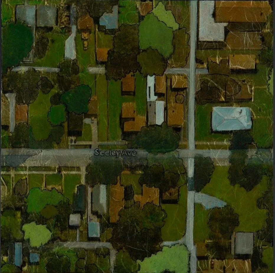 Places from the distant past | acrylic/paper on panel | 12x12x1.5"