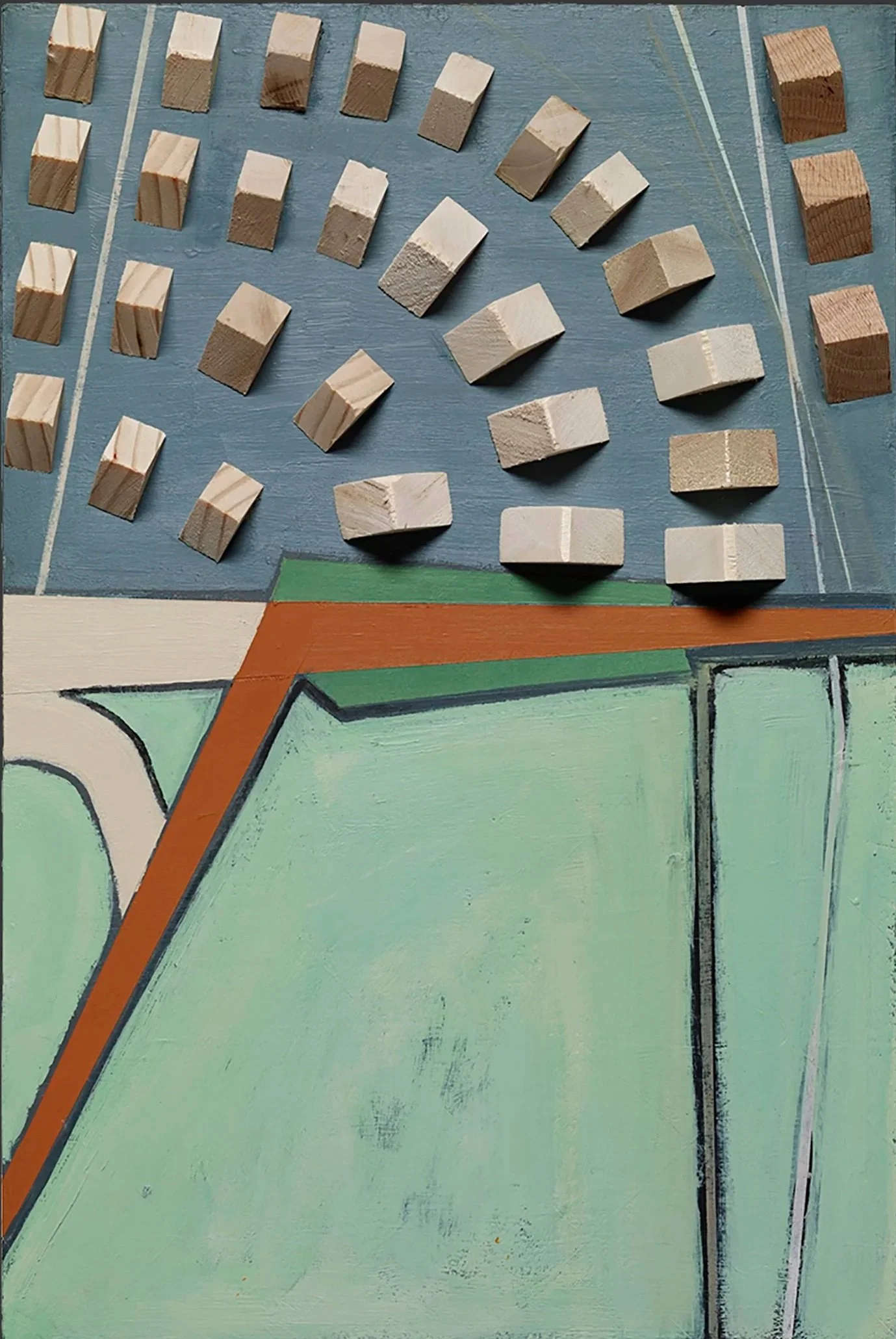 Subdivision 1 | acrylic, wood on panel | 12x18x2"