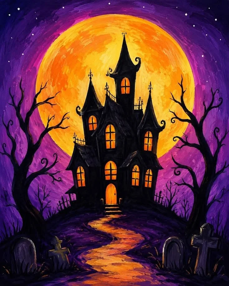 La casa encantada Halloween neon y vino artmuse.jpeg