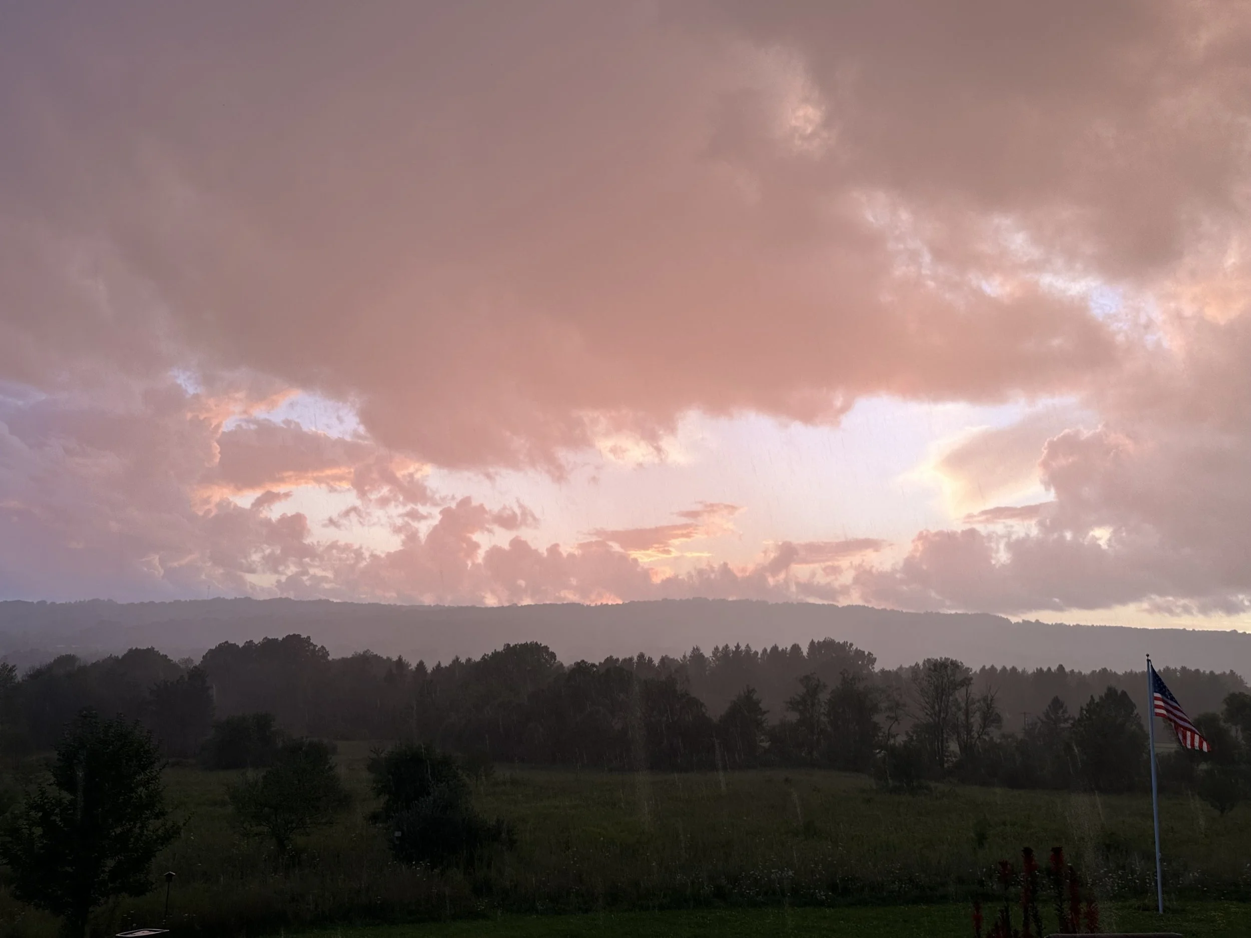 Sunrise over a mountain vista