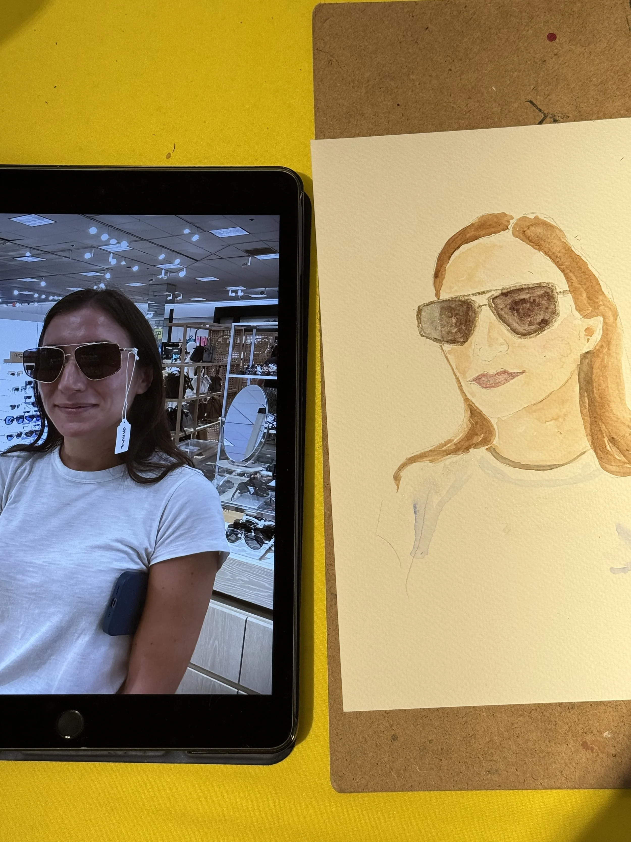 customization event Nordstrom garden state plaza portrait with sunglasses purchase event